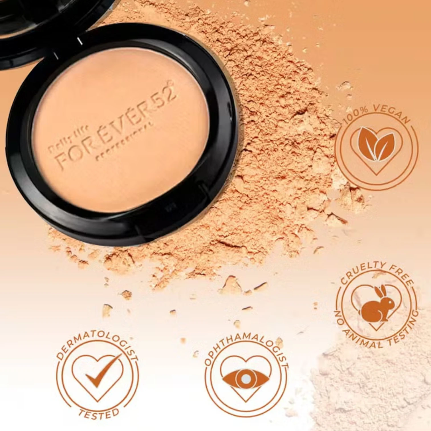 Forever52 Two Way Cake Pressed Powder – Siri A004, Lightweight Velvety Formula with Medium SPF, Oil-Free Matte Finish, Long-Lasting Breathable Coverage - Damoo