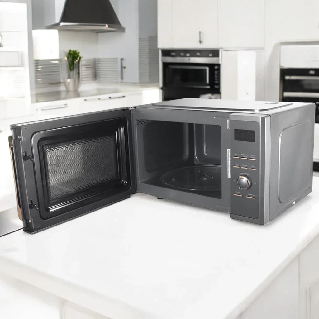 Sonashi 25L Digital Microwave Oven with Touch Control – SMO-925DG | 1000W Power, Grill Function, Child Safety Lock, Fast Heating & Defrost, 5 Power Levels, Pull Handle Door – Ideal for Home & Office Use (Black/White) - Damoo
