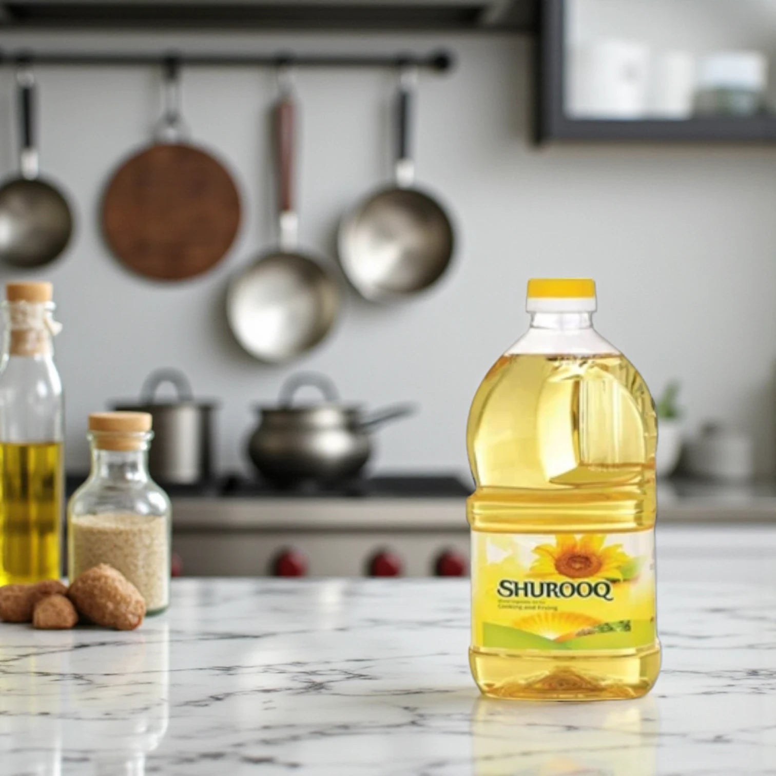 Shurooq 100% Sunflower Cooking Oil – 1.5 Liter | Pure, Cholesterol-Free, Trans Fat-Free Oil for Healthy Cooking & Frying - Damoo
