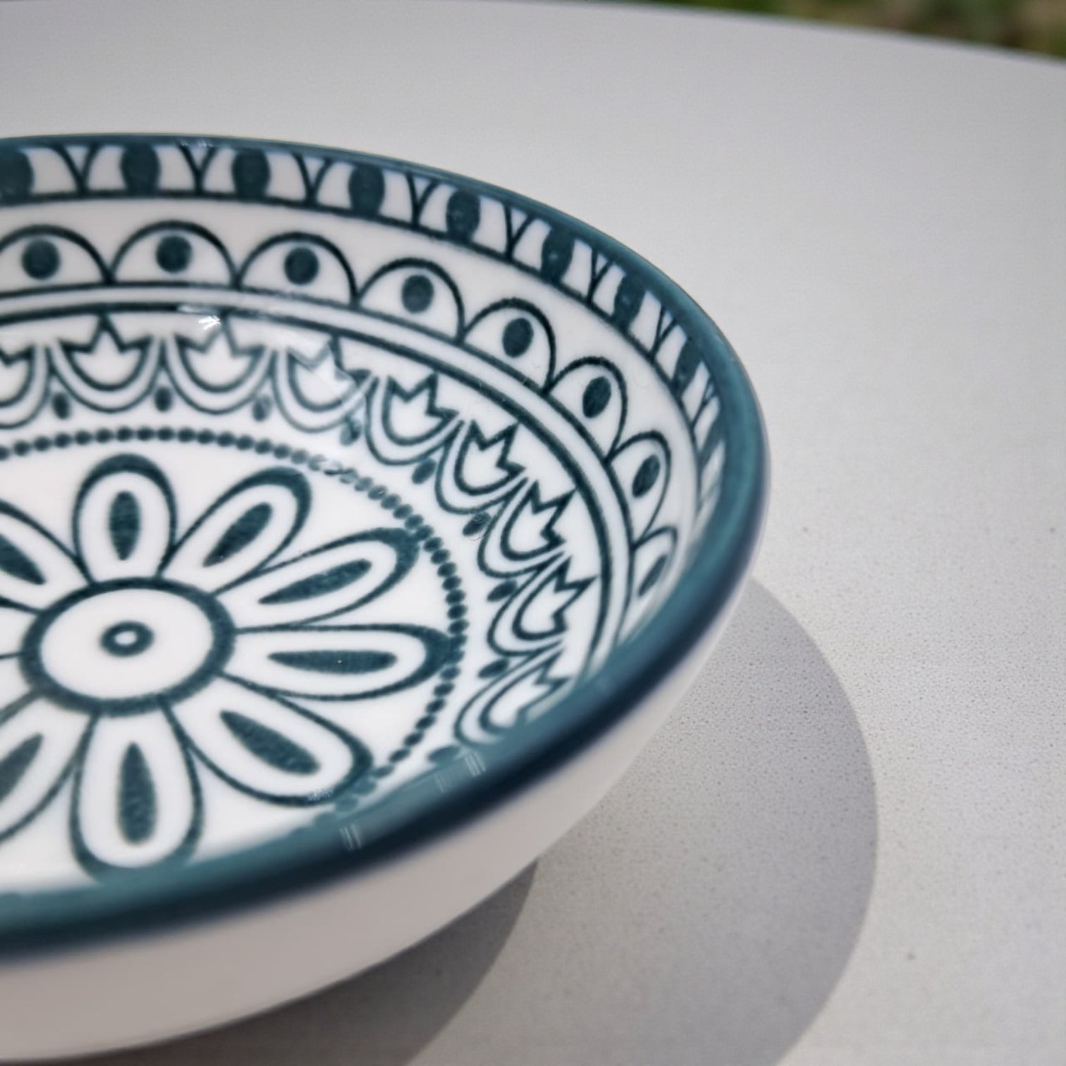 Che Brucia Arabesque Porcelain Small Dipping Dish 8 cm – Round & Rectangular – Blue & White – Premium Sauce, Snack & Appetizer Bowl