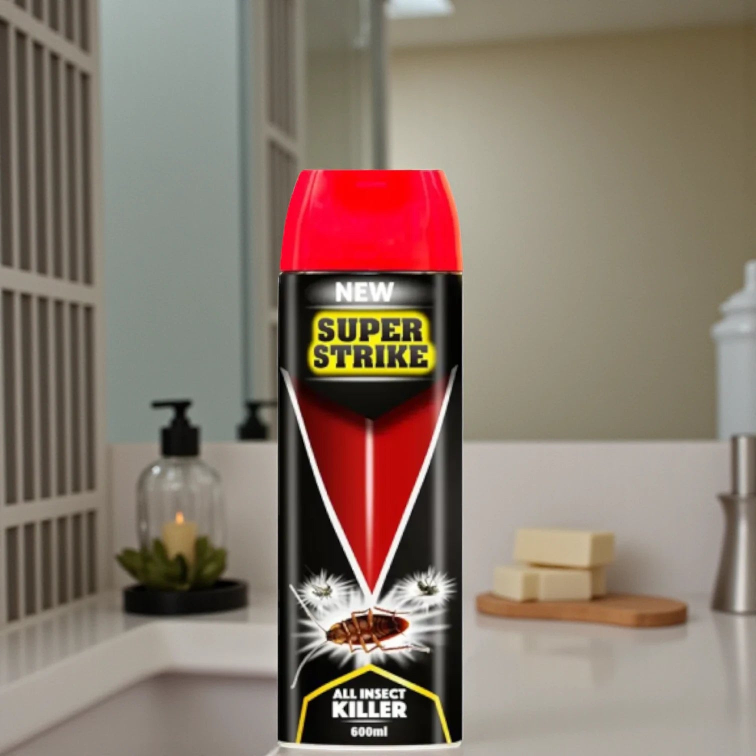 Super Strike All Insect Killer Spray 600ml – Instant Action Pest Control for Cockroaches, Flies, Mosquitoes & Ants | Fast-Acting, Long-Lasting Indoor & Outdoor Protection - Damoo