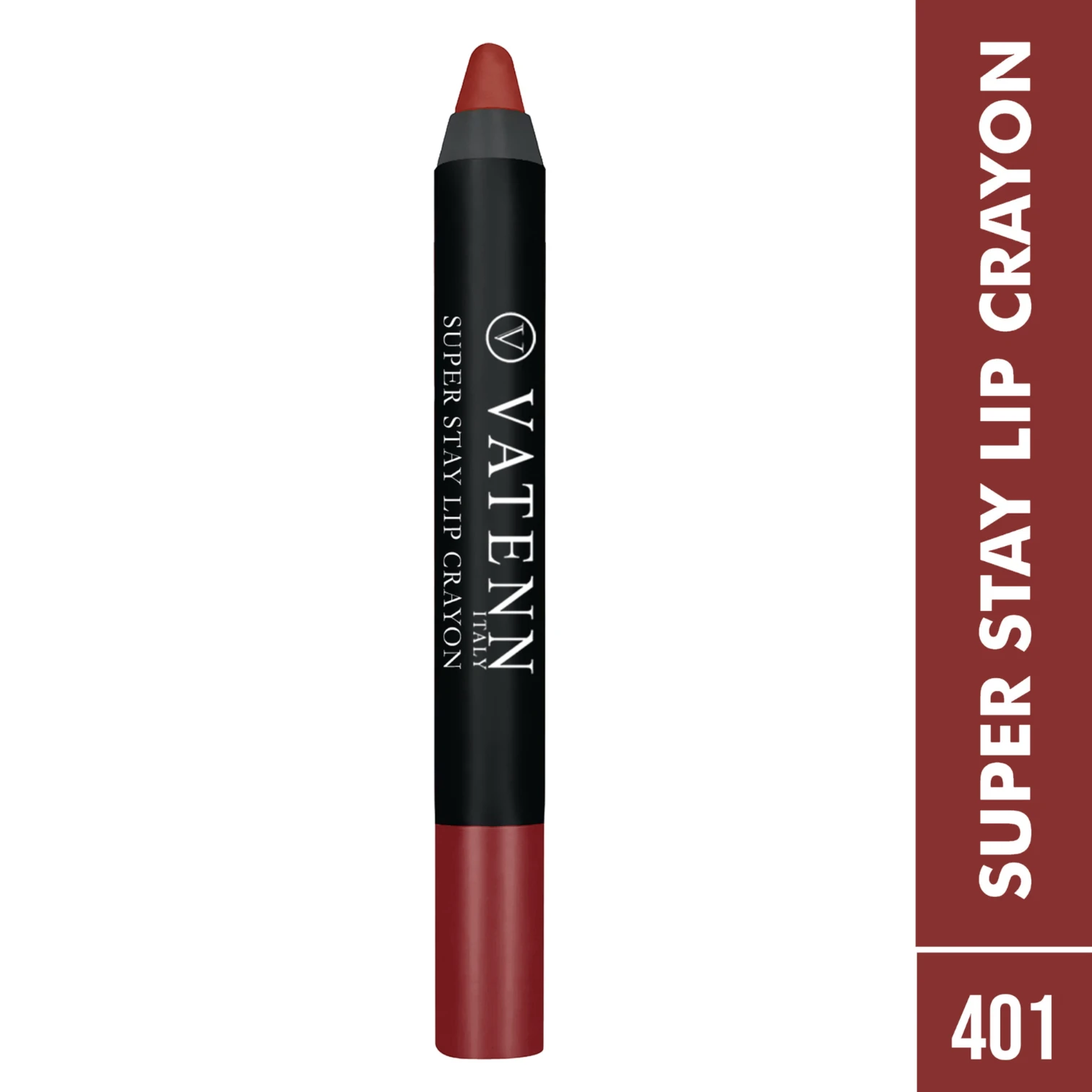 Vatenn Italy Super Stay Lip Crayon Lipstick 401 Kristen | Long Lasting Matte, Waterproof & Smudge-Proof Lip Color - Damoo