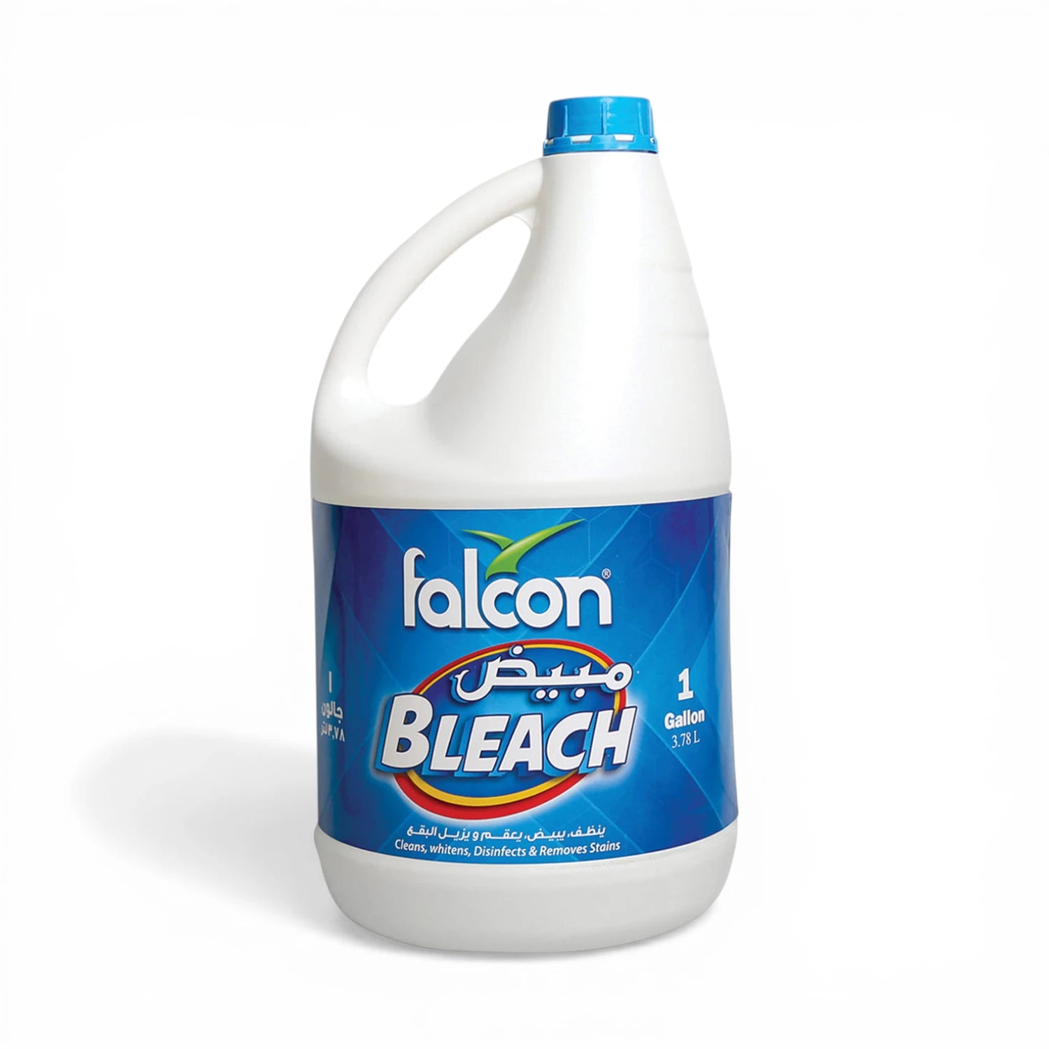 Falcon Bleach Liquid 1 Gallon (3.78L), Multi-Purpose Disinfectant & Stain Remover, Whitens Clothes, Kills Germs & Bacteria for Home, Schools & Laundry Use - Damoo