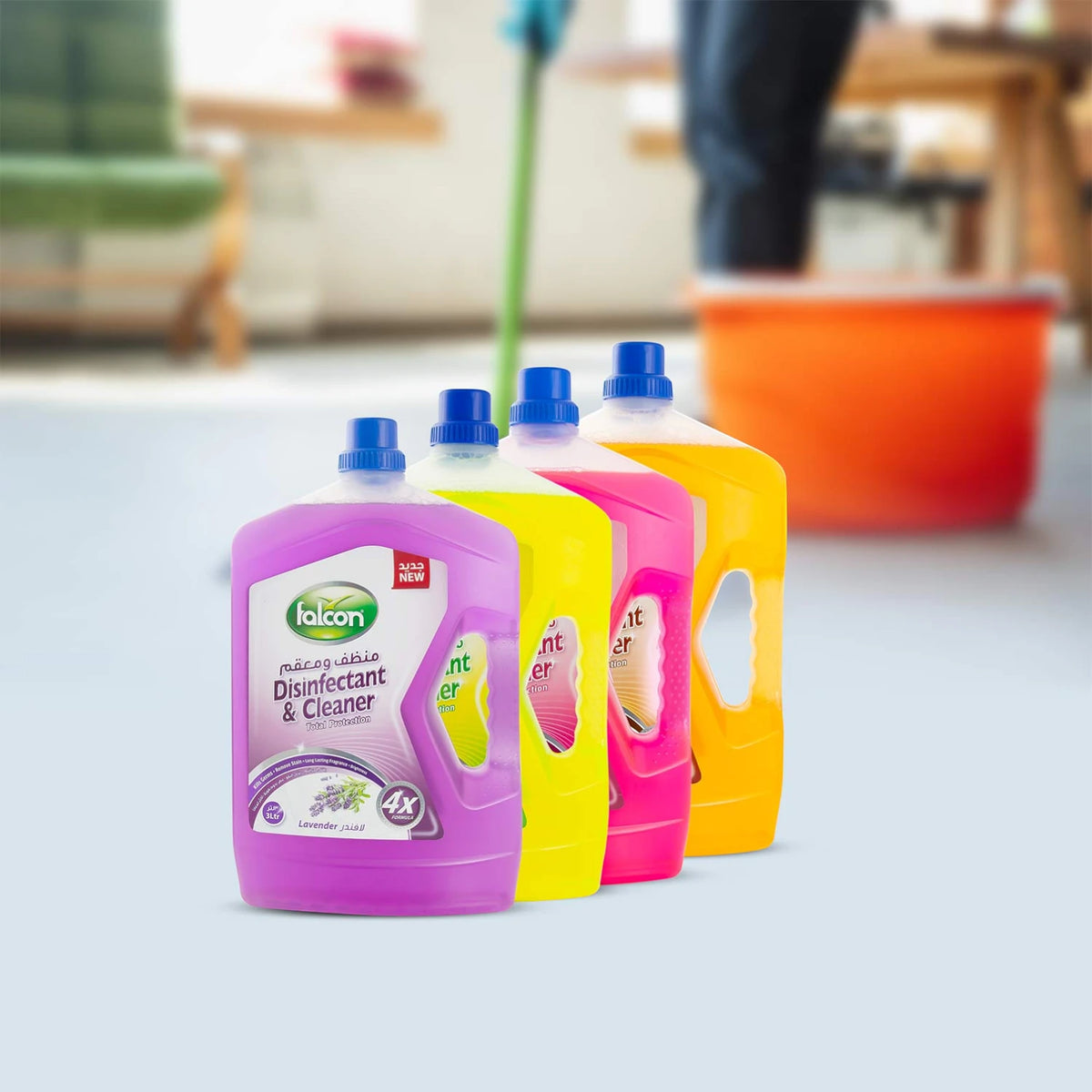 Falcon Disinfectant & Cleaner Sanitol – Multi-Purpose Germ Killer, Odor Eliminator & Fresh Scent – 3 Litres (Pack of 4) - Damoo