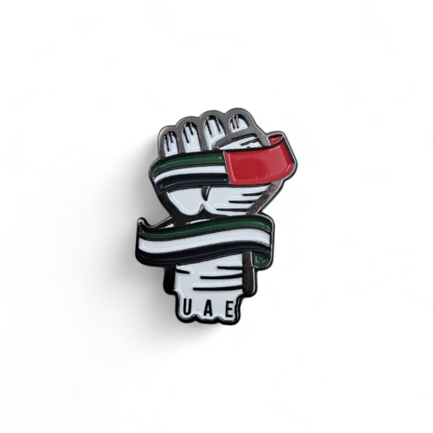 UAE Flag Fist Enamel Magnetic Pin – Patriotic Lapel Badge for National Day | 2.5cm x 1.5cm UAE Pride Hand Symbol - Damoo