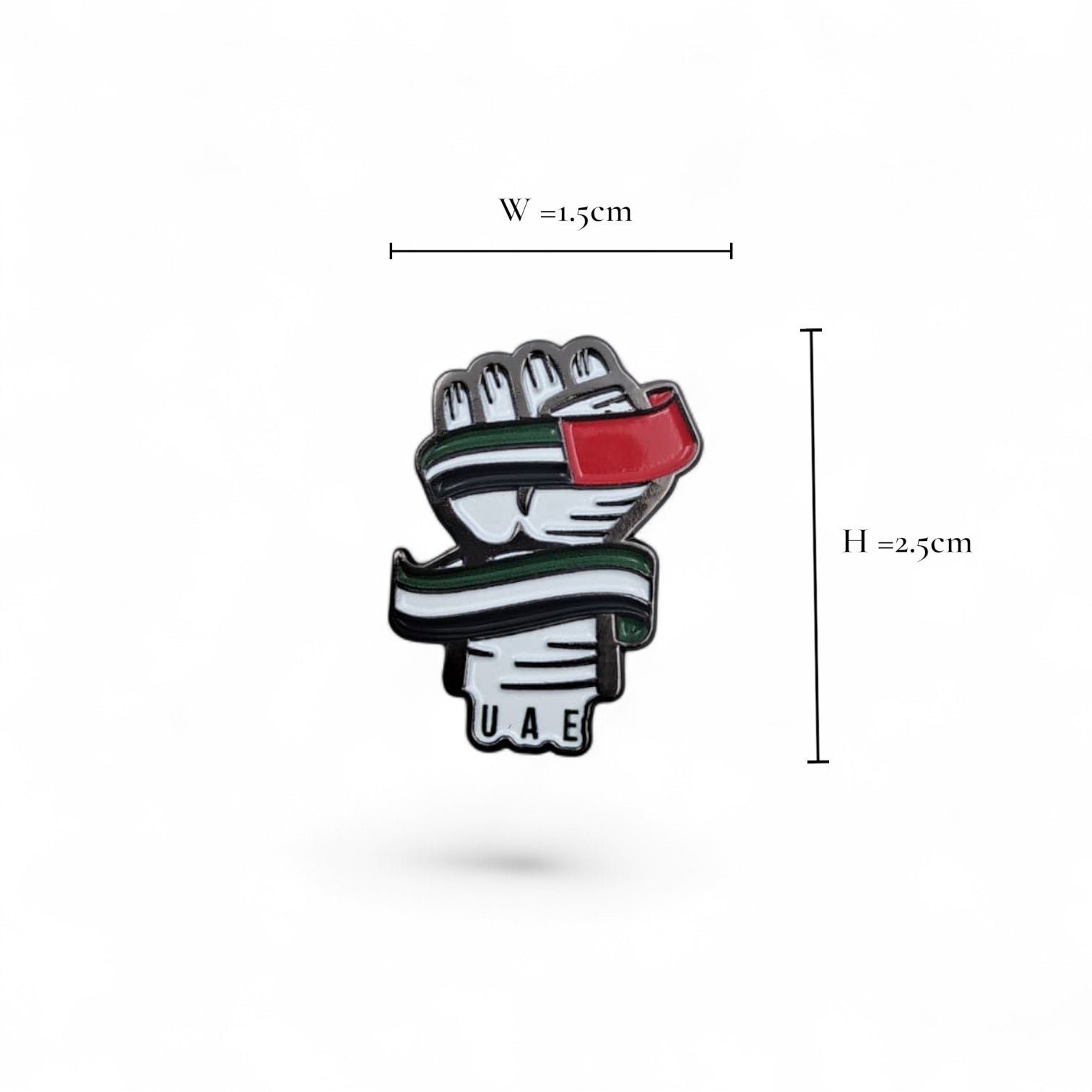 UAE Flag Fist Enamel Magnetic Pin – Patriotic Lapel Badge for National Day | 2.5cm x 1.5cm UAE Pride Hand Symbol - Damoo