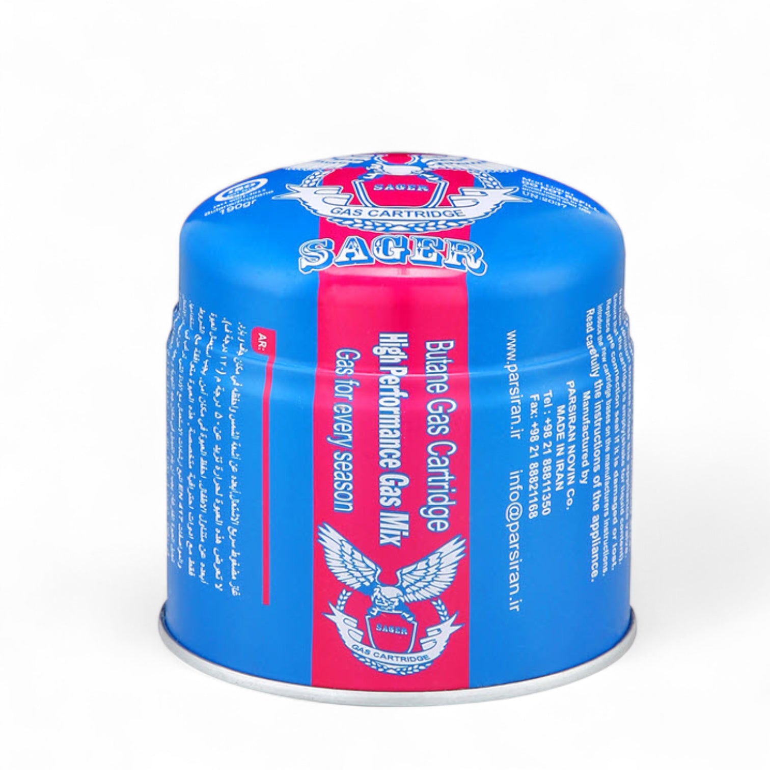 Sager Butane Gas Cartridge 190g – Portable Camping Gas Cylinder for Stoves, Hiking, BBQ & Outdoor Cooking – High Performance Gas Mix - Damoo