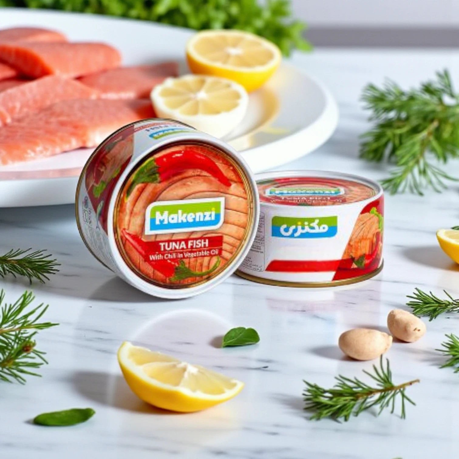 Makenzi Spicy Canned Tuna in Chili Oil – Pack of 2 x 150g | Bold & Flavorful Light Meat Tuna with Chili Oil, Ready-to-Eat Protein for Quick Meals - Damoo