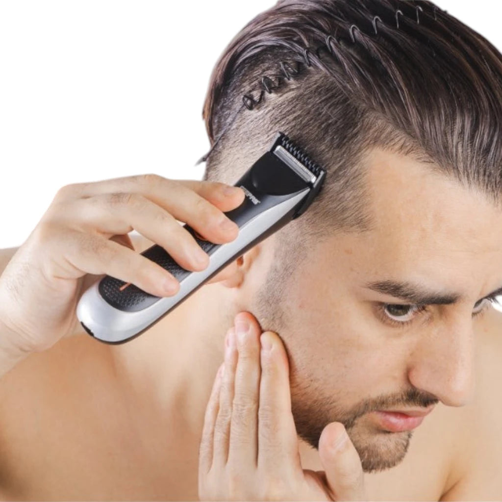 Geepas Professional Beard Trimmer for Men – Waterproof IPX5 Design, Dual Turbo Speed, LED Indicator & Light, Rechargeable 600mAh Battery, Stainless Steel Blades, Cordless Grooming Kit with Guide Combs – GTR56024N - Damoo