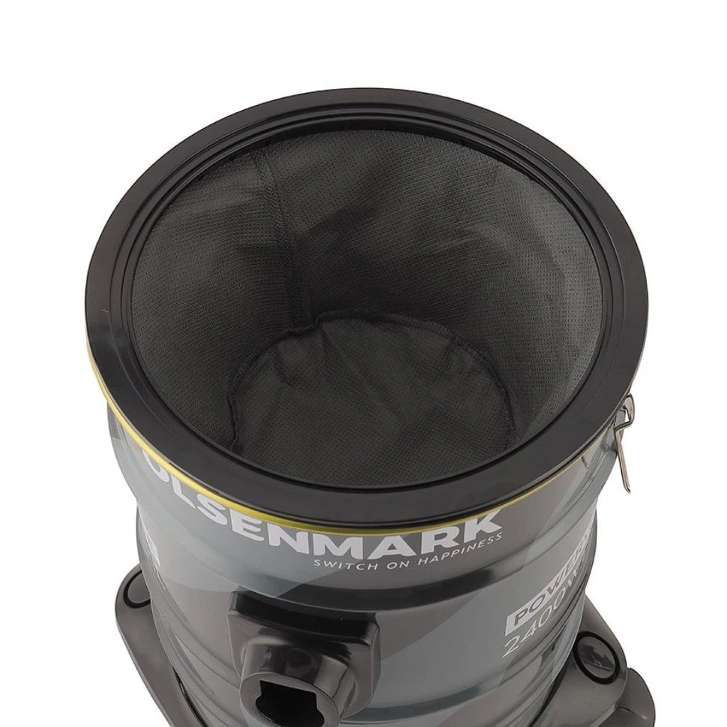 Olsenmark 2400W Powerful Wet & Dry Drum Vacuum Cleaner with 21L Extra-Large Dust Bag, Strong Suction & Blower Function, Anti-Rust Metal Body, Flexible Hose with Airflow Control, Low Noise Operation - OMVC1847 - Damoo