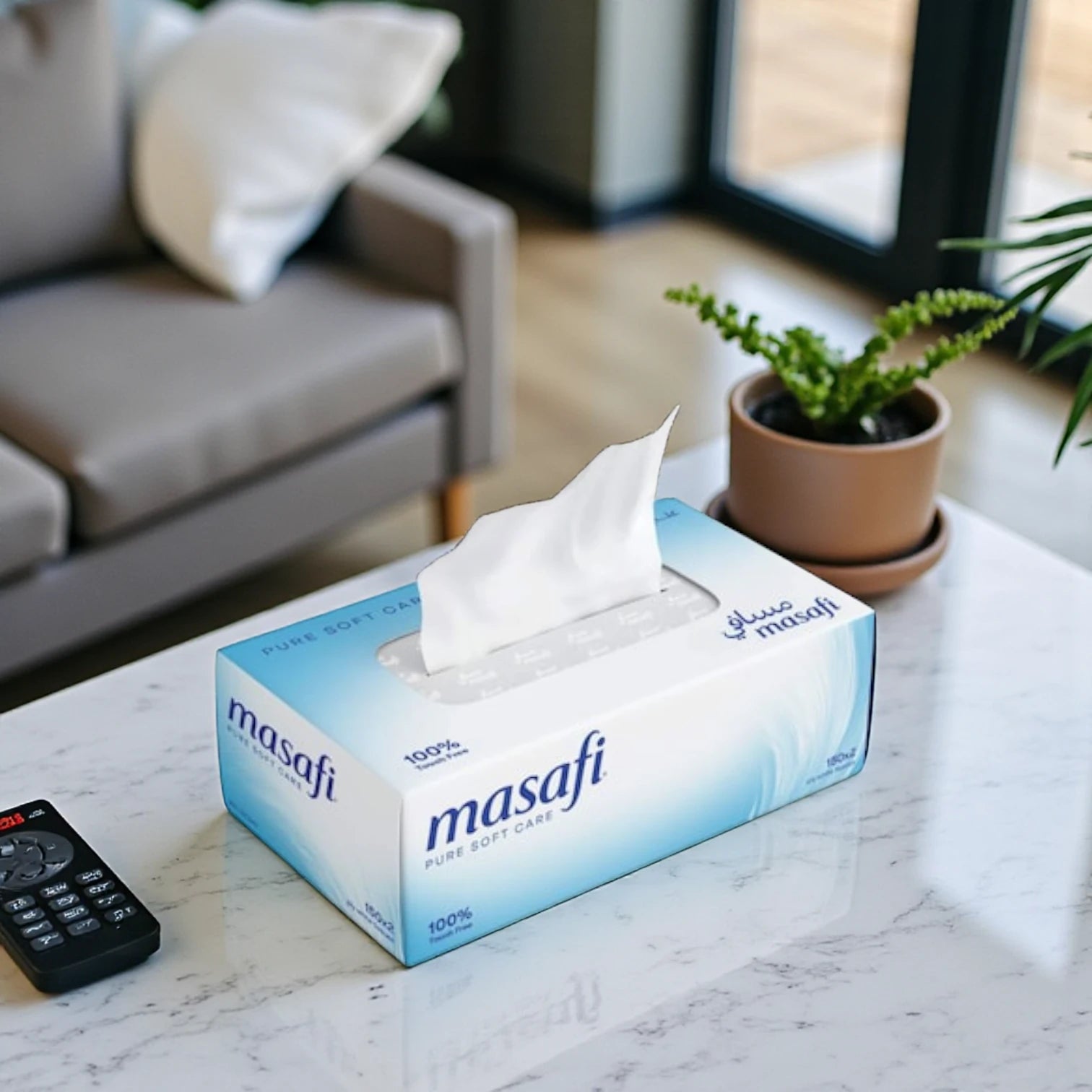 Masafi Pure Soft Care Tissues 130 Sheets X 2 Ply, Pack of 5 - Damoo