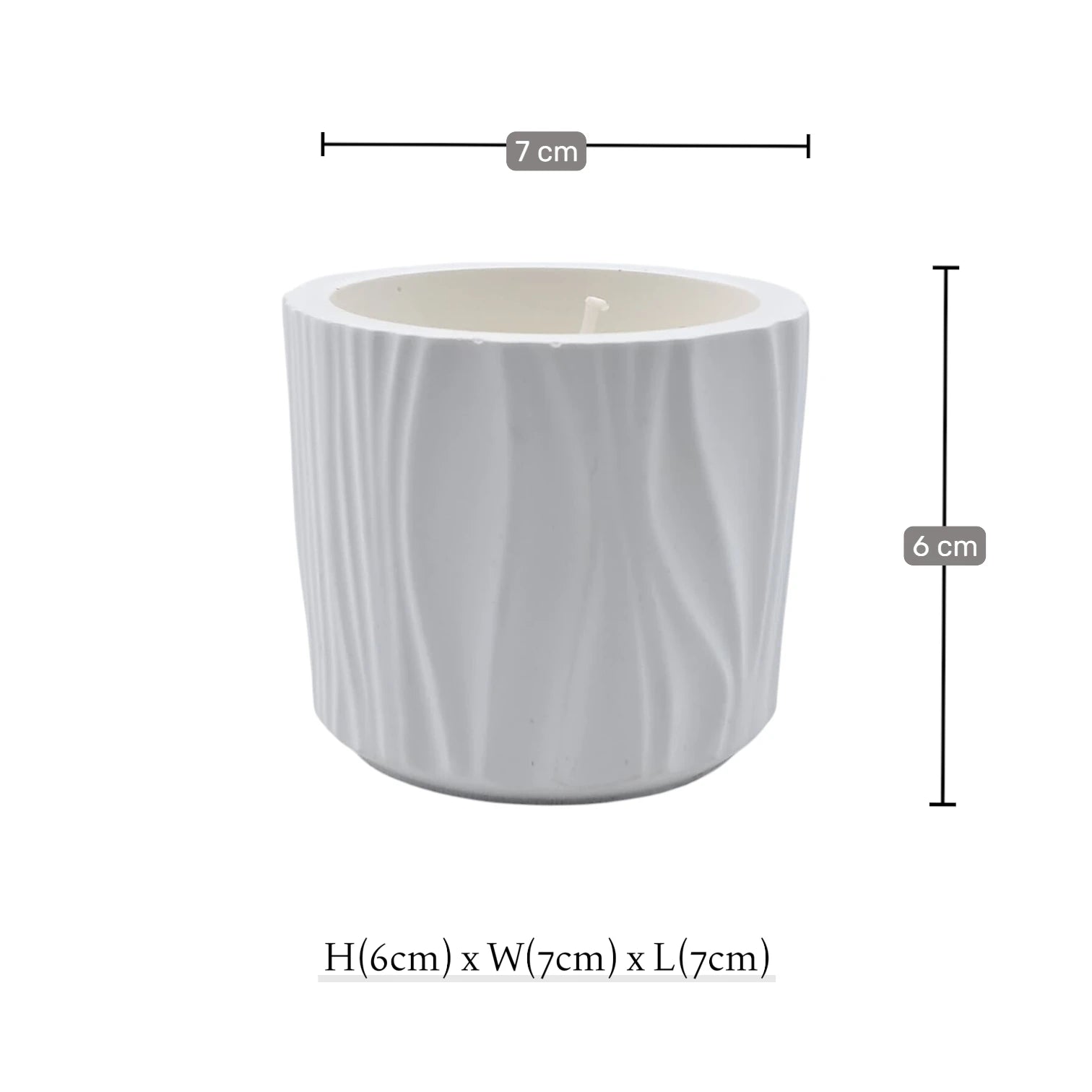 Luxury Scented Candle in Textured Ceramic Jar, Hand Poured Long Lasting Aromatherapy Candle for Home Décor & Relaxation - Multi Design (6H x 7L x 7W CM) - Damoo