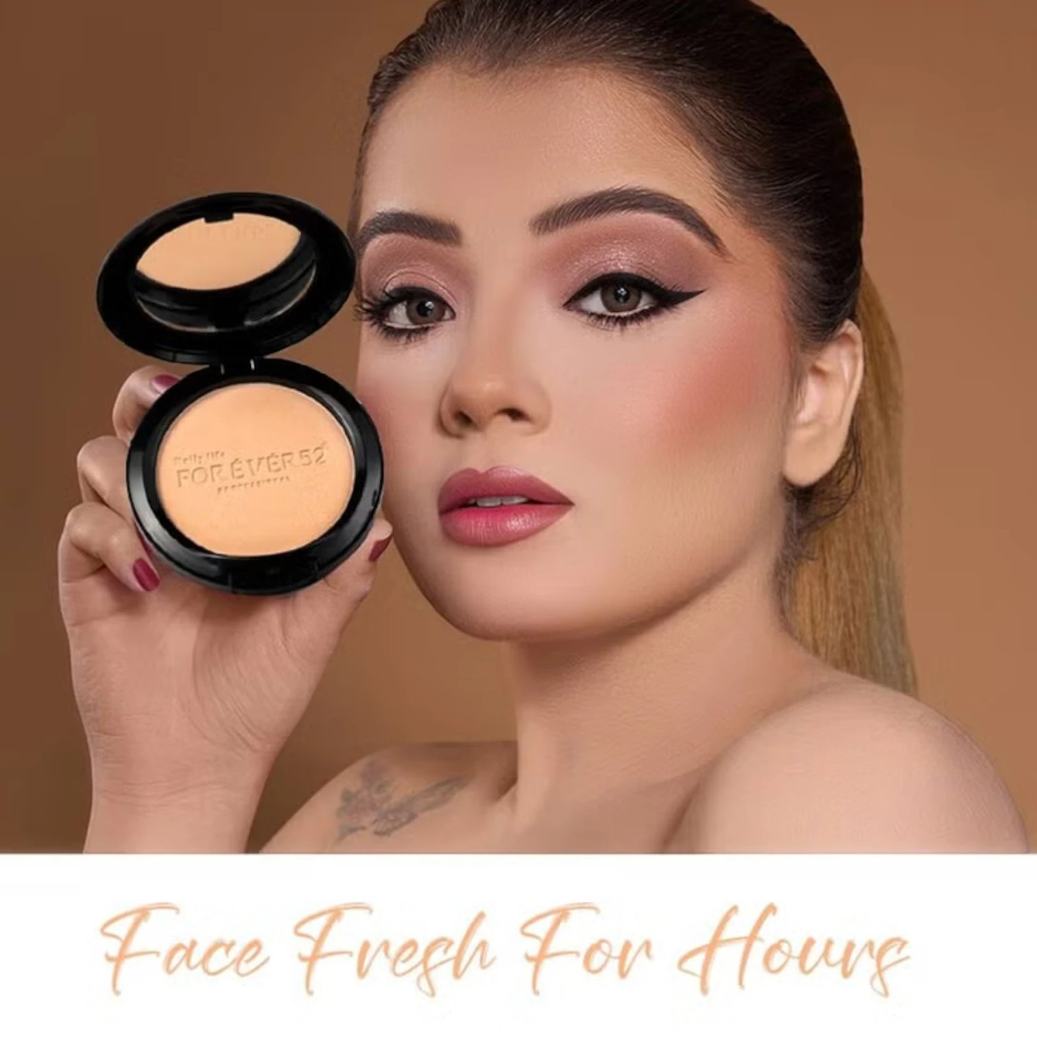 Forever52 Two Way Cake Pressed Powder – Siri A004, Lightweight Velvety Formula with Medium SPF, Oil-Free Matte Finish, Long-Lasting Breathable Coverage - Damoo