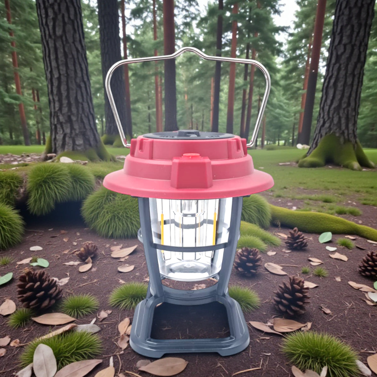 Hurry Bolt HB-9588L Solar Rechargeable LED Lantern 30W – 300 Lumens with USB + Solar Charging, Dual Light Sources & Handle | 1200mAh Battery for Camping, Hiking, Home & Emergency Use