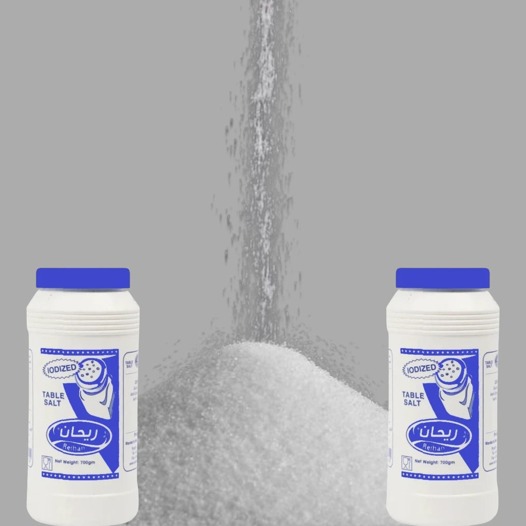 Reihan Table Salt 700g Pack of 2 β Premium Iodized Fine Salt for Cooking, Baking & Seasoning - Damoo