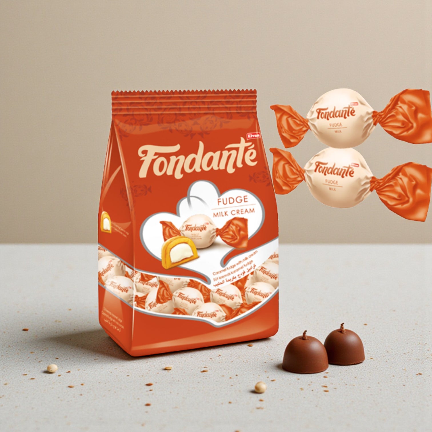 Elvan Fondante Milk Cream Fudge 400g | Soft Caramel-Milk Filling | Individually Wrapped Chocolates - Damoo