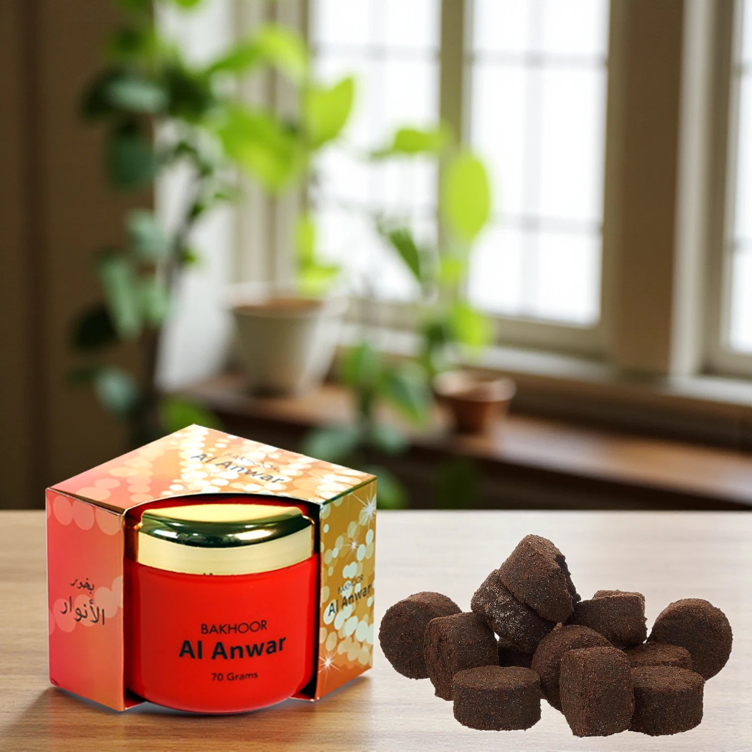 BAKHOOR AL ANWAR 70g – Luxurious Oriental Incense for Home, Office, and Ceremonial Use | Long-Lasting & Refreshing Fragrance | Premium Arabic Bakhoor | Smoke-Free Aromatic Experience | Made in UAE - Damoo