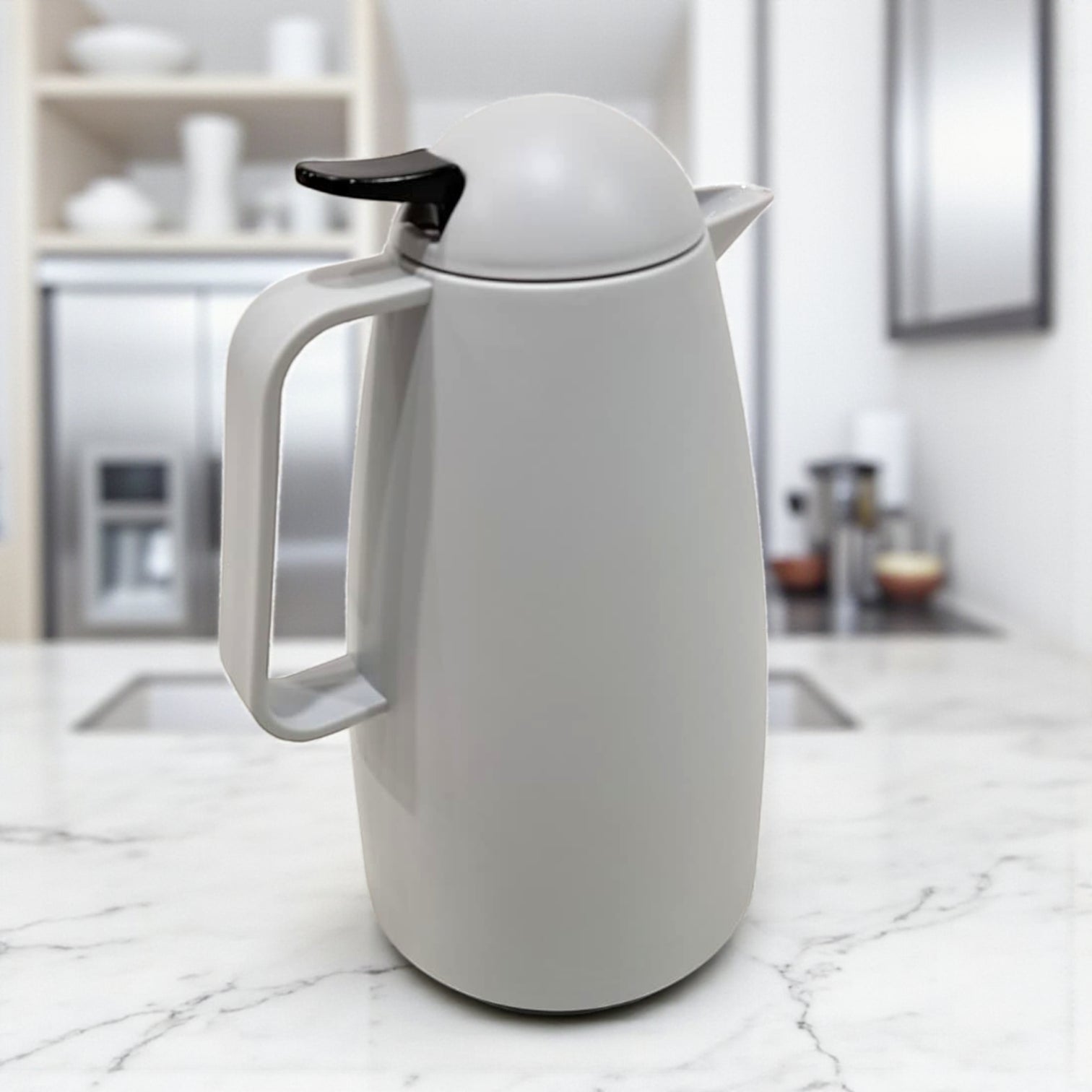 Crystal House Thermos Flask – Elegant Cream Color | Double Wall Insulated Coffee Flask for Hot & Cold Beverages - Damoo