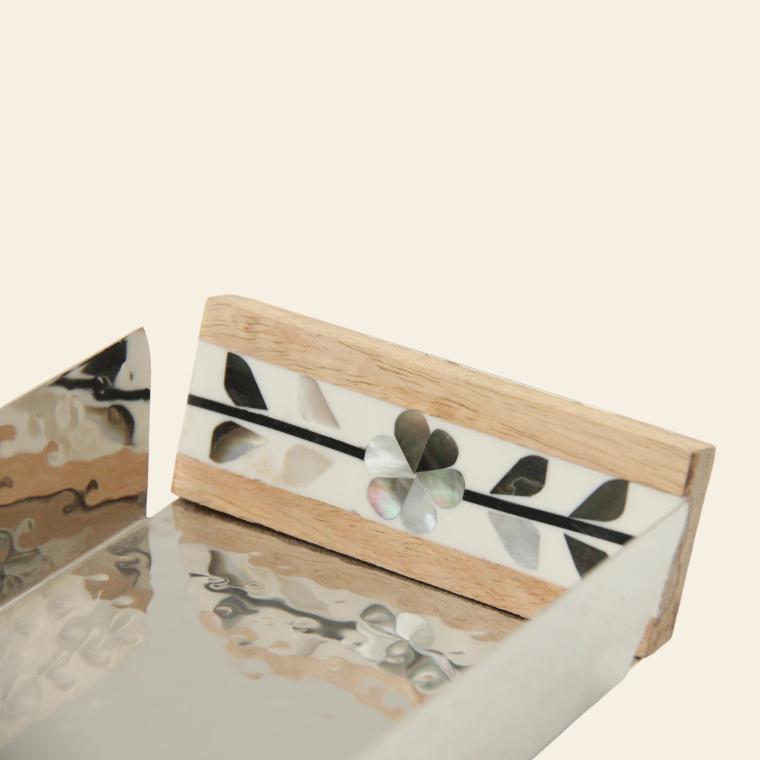 3-Piece Wooden Acrylic Incense Burner Set – Decorative Tray with Elegant Handles, Traditional Madkhan & Square Oud Storage Box | Home Décor Gift Set - Damoo