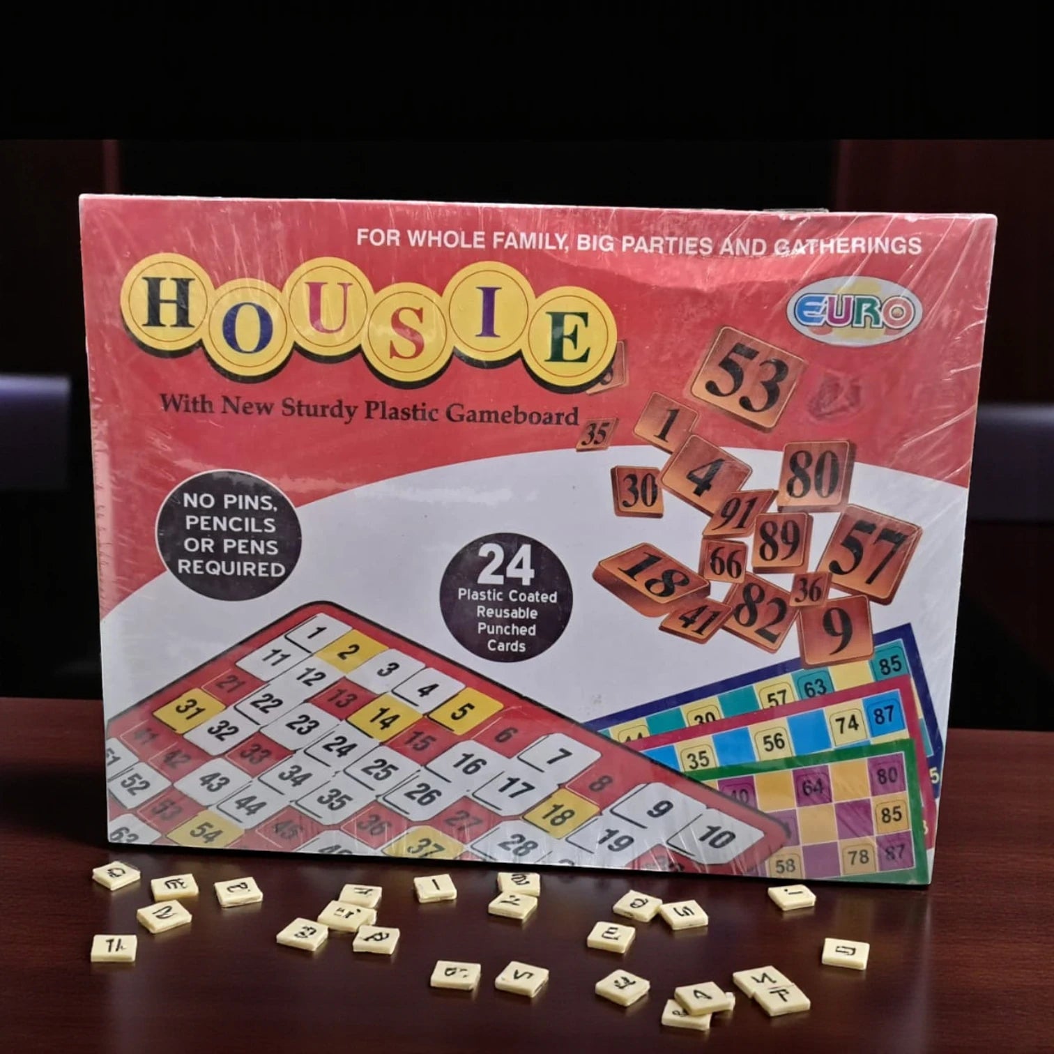 EURO Board Game | 24 Reusable Cards | Family Fun Bingo-Style Game for Small Gatherings | No Pins or Pencils Required - Damoo