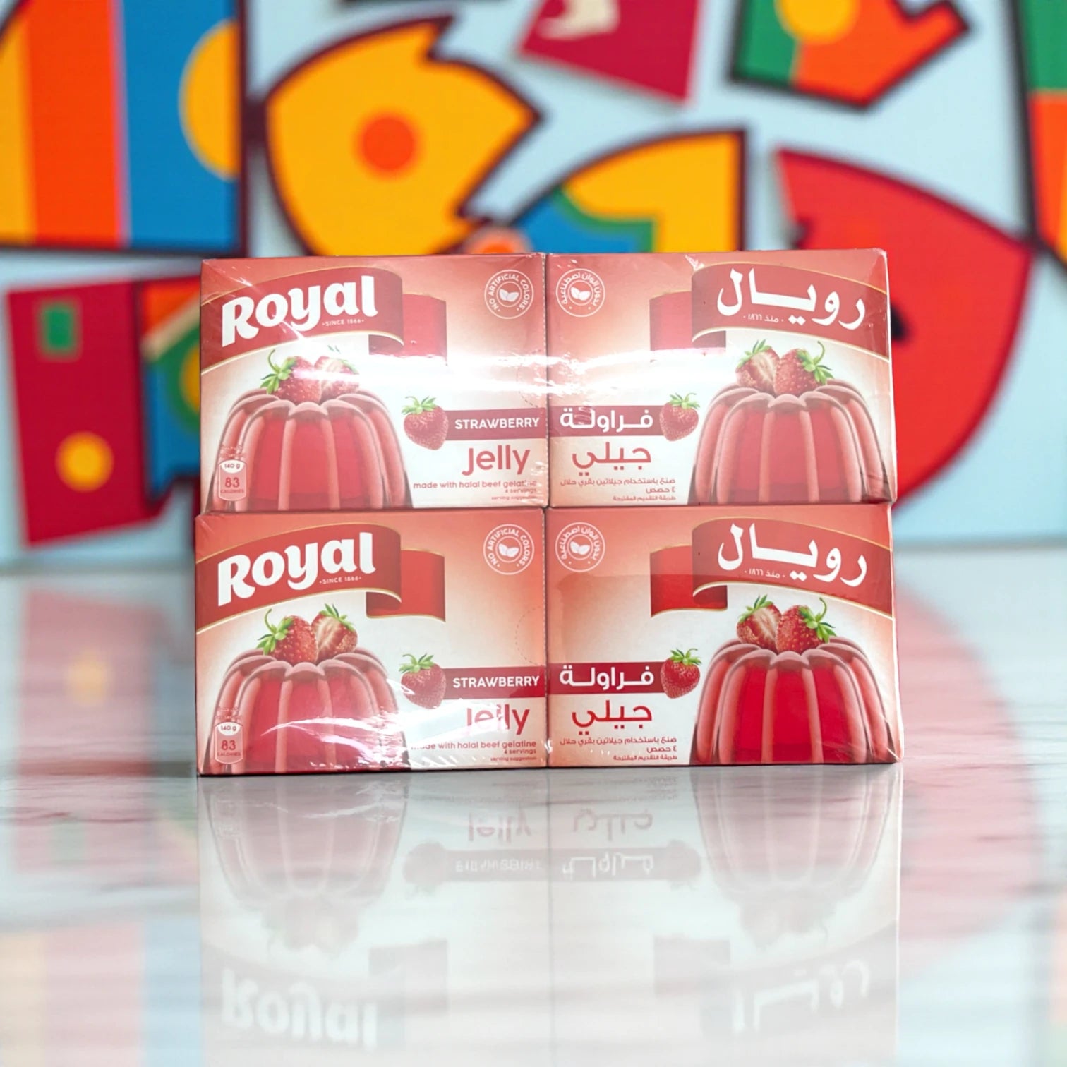Royal Strawberry Flavour Jelly 12 x 85g | Fruity, Low-Fat Dessert Treat | Ideal for Parties, Snacks & Recipes - Damoo