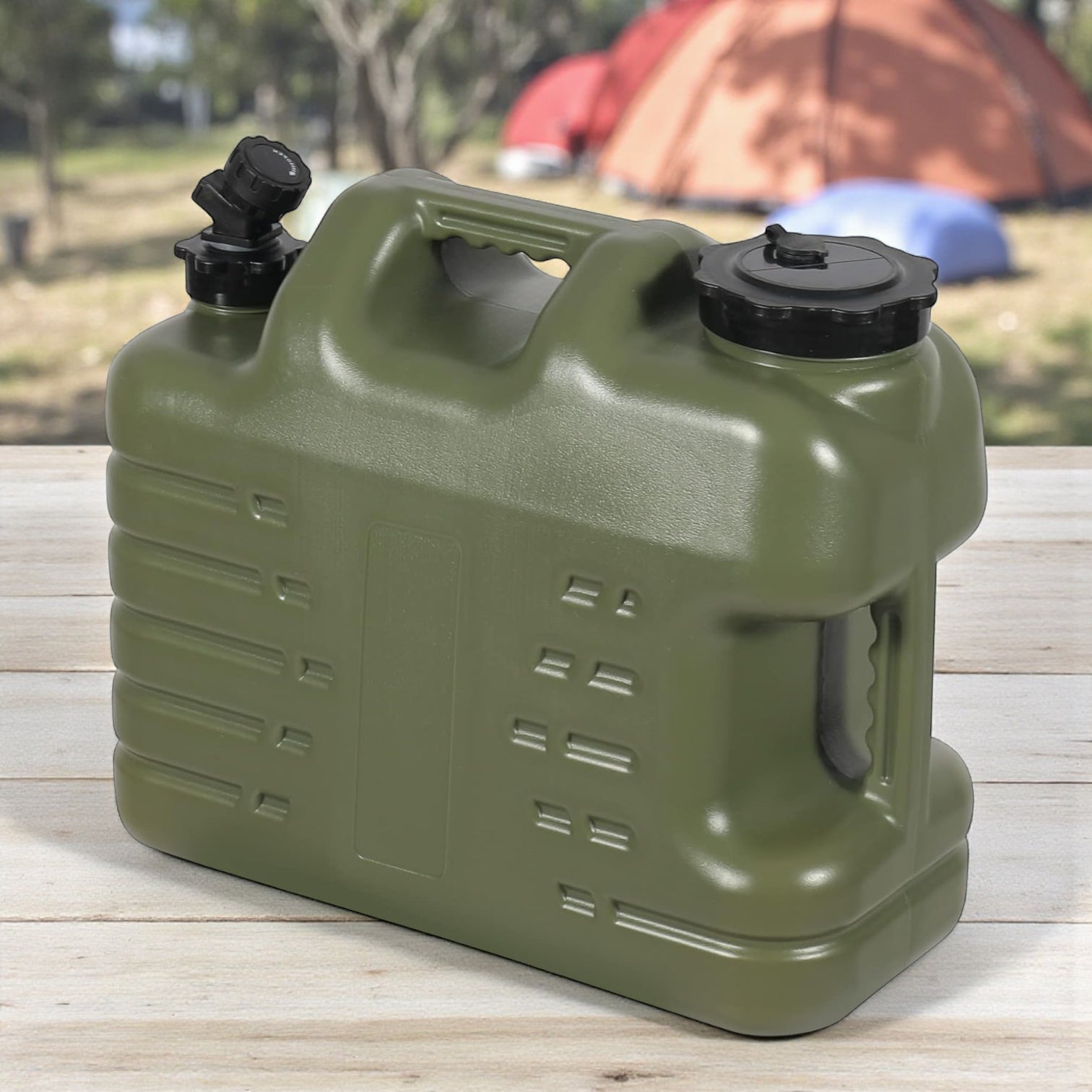 Camping Water Storage Container with Tap – Amy Green Portable Water Dispenser Can for Outdoor, Hiking & Travel - Damoo