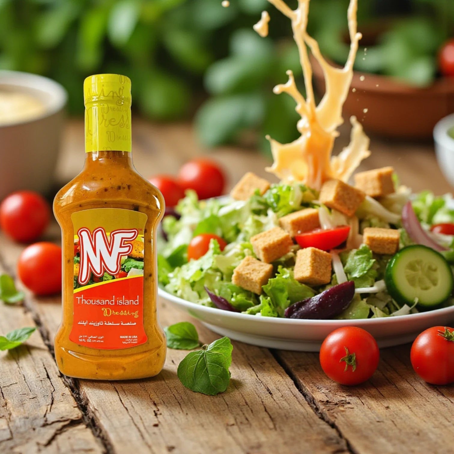 MF Thousand Island Fat Free Dressing – 473ml | Zesty, Tangy & Guilt-Free Flavor from the USA - Damoo