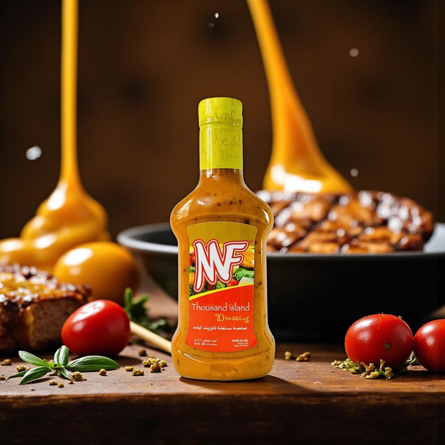MF Thousand Island Fat Free Dressing – 473ml | Zesty, Tangy & Guilt-Free Flavor from the USA - Damoo