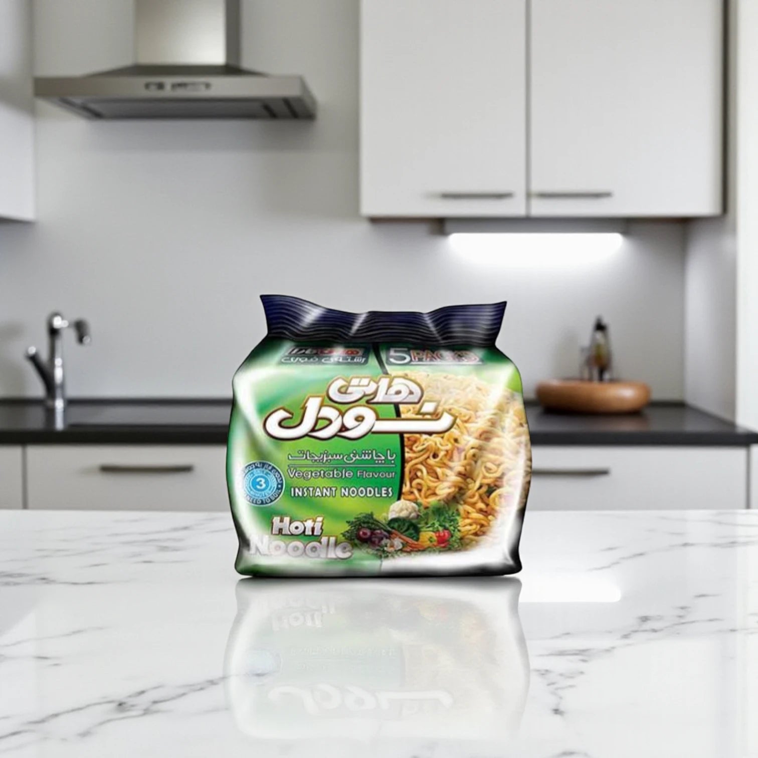 Hoti Instant Noodles with Vegetable Flavour – 5 Packs – Quick & Tasty 3-Minute Meal – Light, Savoury & Wholesome Snack - Damoo