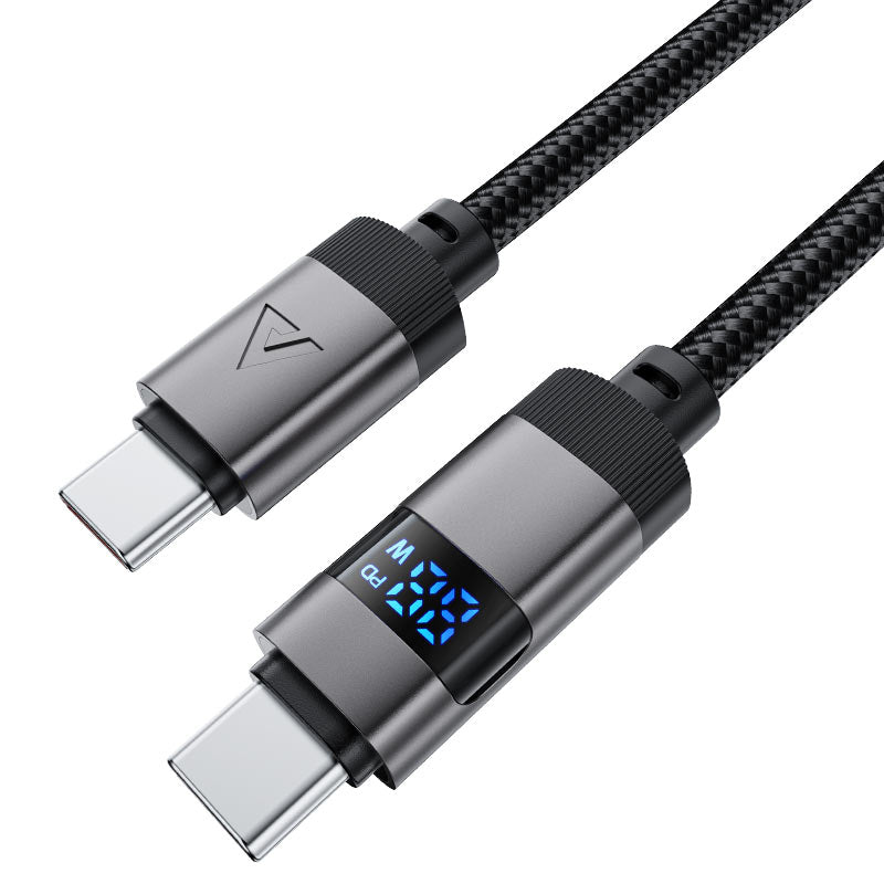 ACEFAST Acewire Pro C11-03 USB-C to USB-C Magnetic Charging Cable – 1.2m Black Nylon Braid, 60W Fast Charging, USB 2.0 Data Transfer