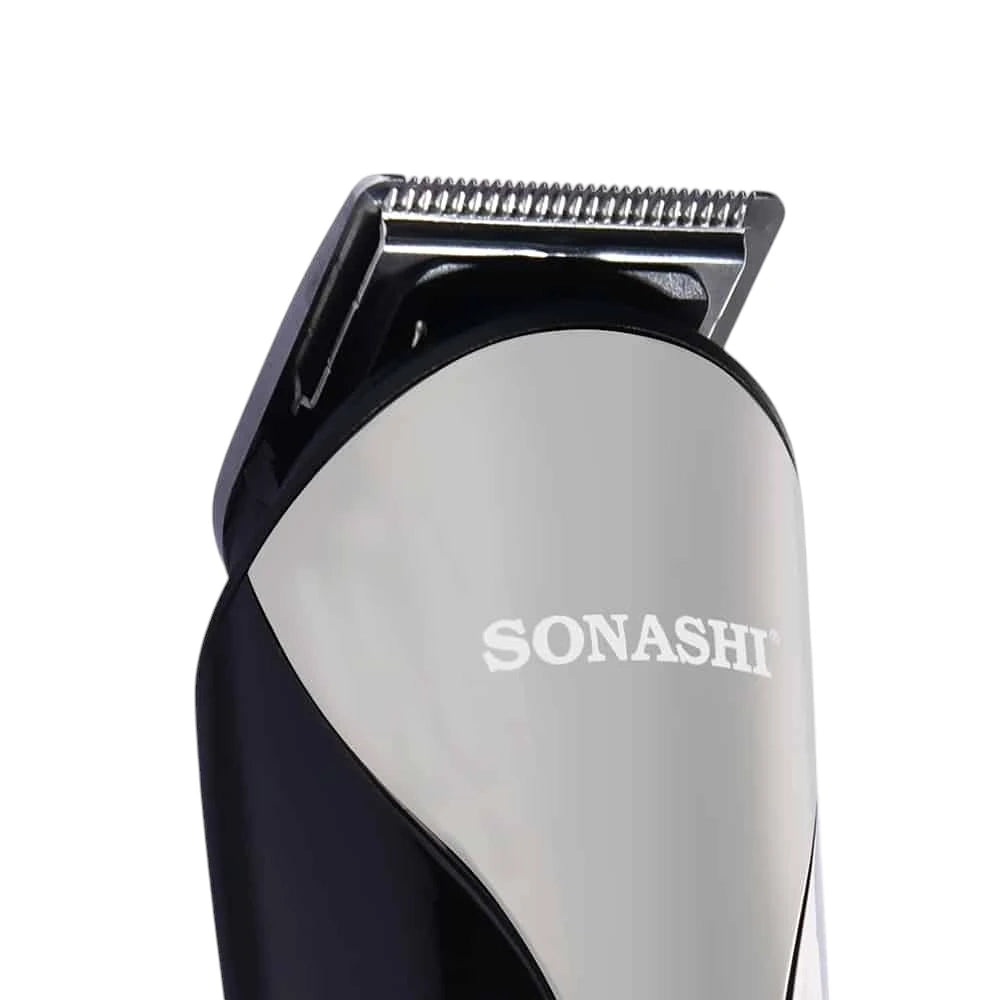 Sonashi 15-in-1 Rechargeable Hair Clipper & Grooming Kit – Stainless Steel Blades, Cordless & Corded Use, 9 Guide Combs, Full-Size & Nose Trimmer, 120min Runtime, USB Charging – With Stand & Accessories - SHC-1027N - Damoo