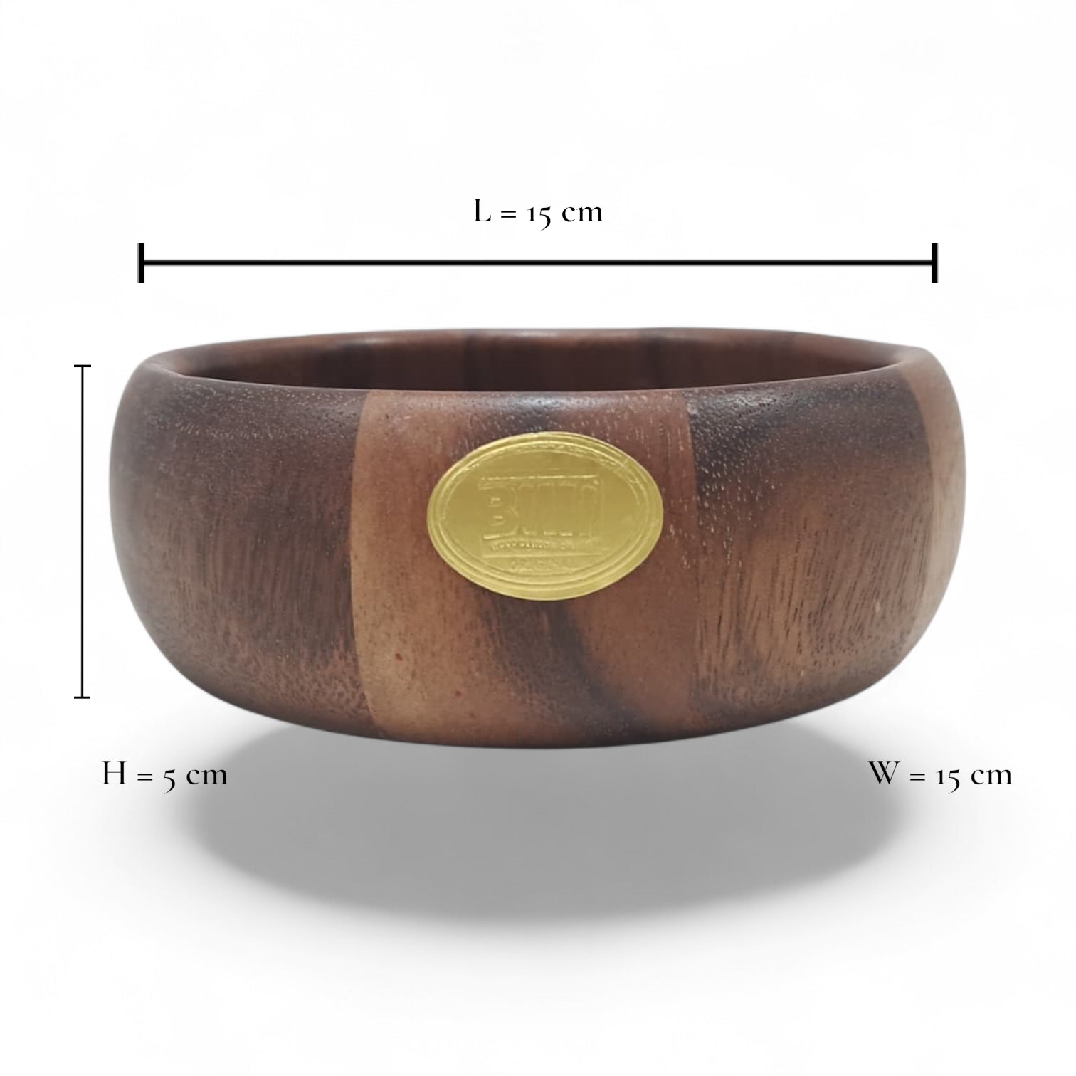 Billi Acacia Wooden Bowl – Handcrafted Brown Acacia Wood Serving Bowl | Durable, Water & Stain-Resistant Small Bowl for Home & Dining - Damoo