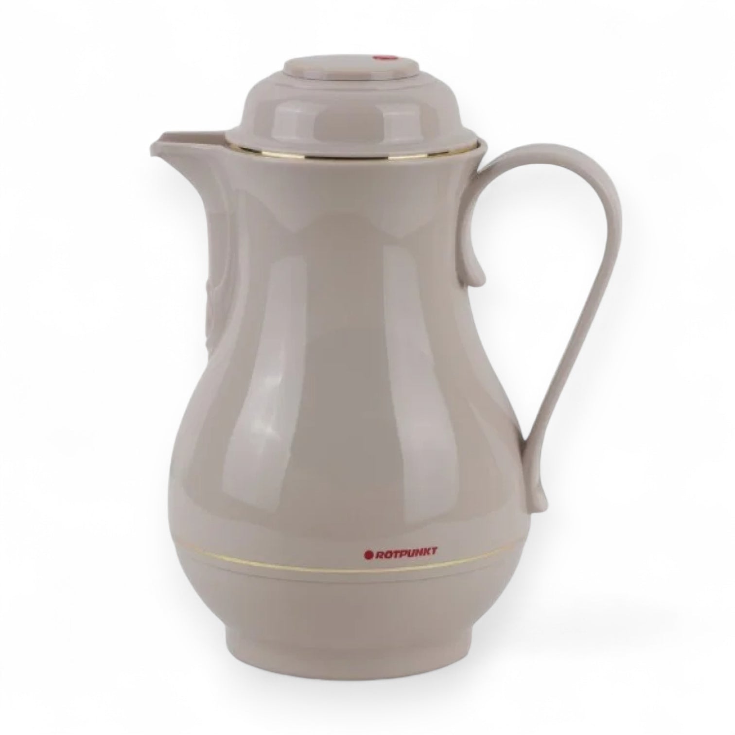 Rotpunkt 1.0L Insulated Jug – Off-White (Ivory) with Glitter Finish, German-Made BPA-Free Plastic Thermos, 20H Heat Retention, Two-Function Safety Lock, Easy-Pour Spout & Elegant Design - Damoo