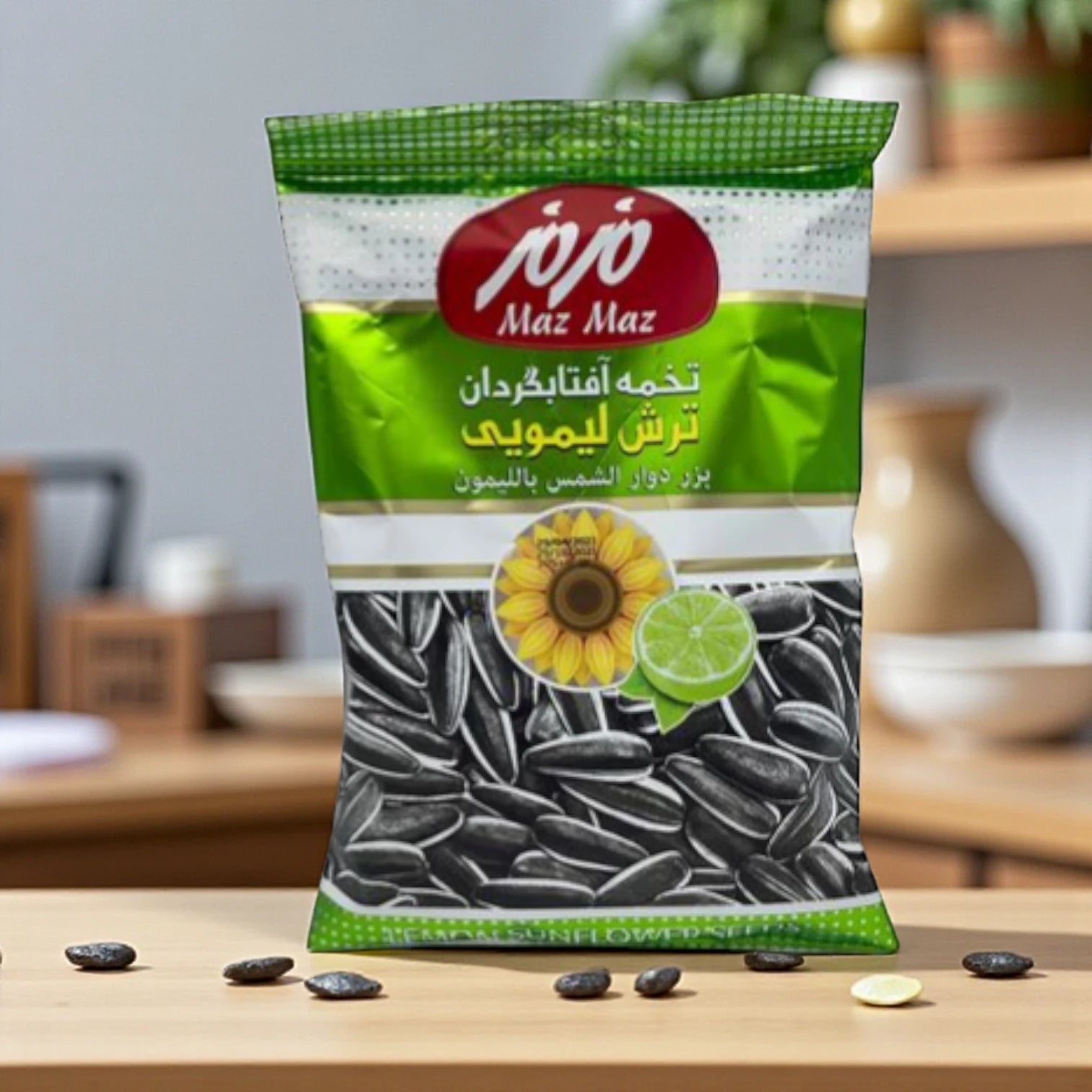 Maz Maz Lemon-Flavored Sunflower Seeds – 125g | Roasted & Salted | Sour & Tangy Snack | Iranian Quality - Damoo