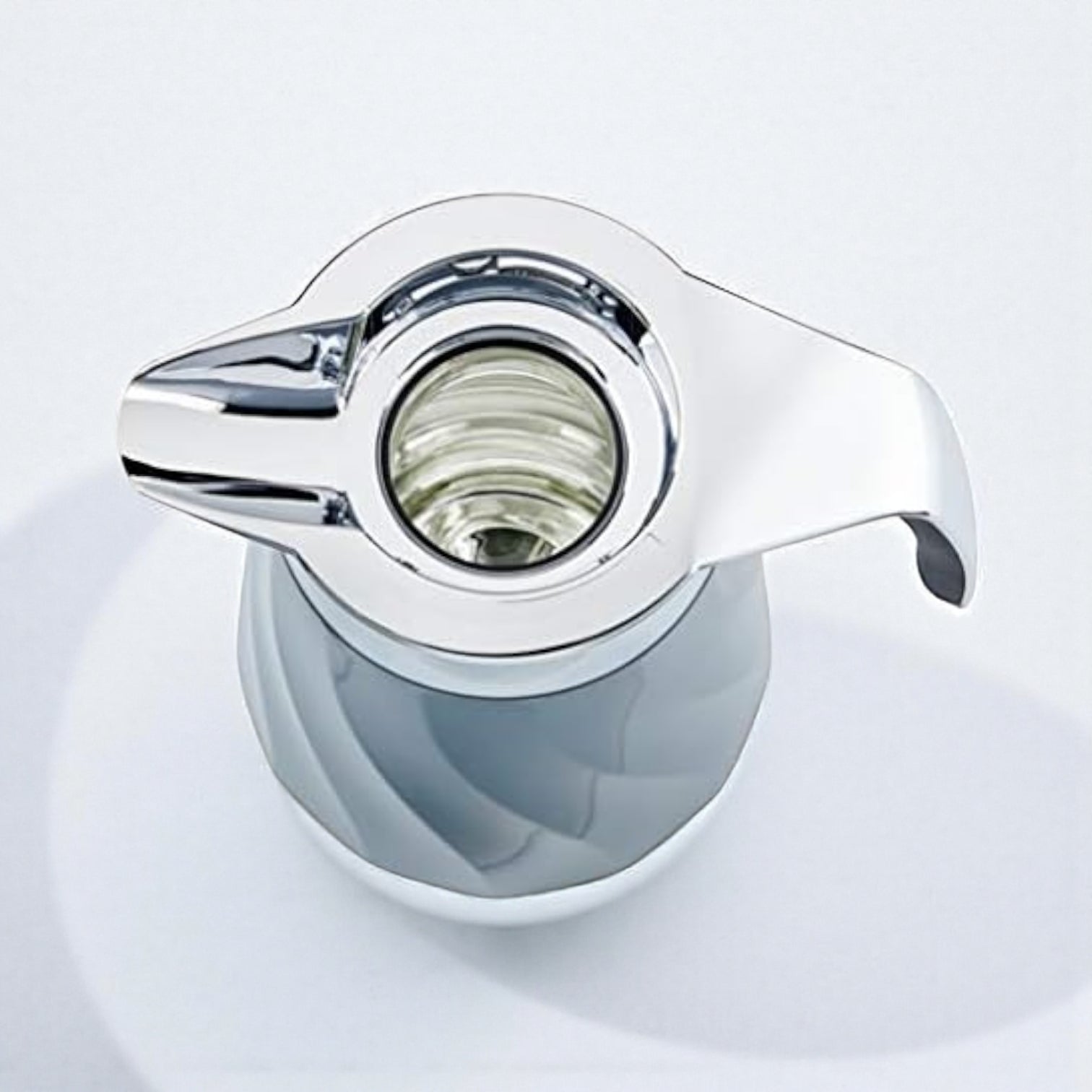 Emsa Cone Thermal Jug Swirl 1 L – Metallic Blue / Silver | Premium German-Made Vacuum Flask with Glass Liner for Hot & Cold Drinks - Damoo