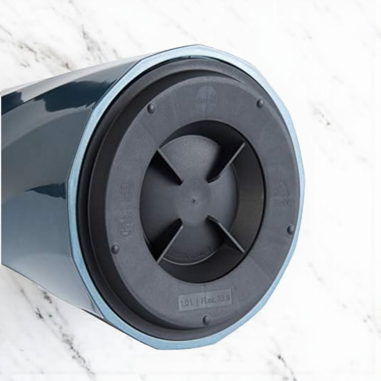 Emsa Cone Thermal Jug Swirl 1 L – Metallic Blue / Silver | Premium German-Made Vacuum Flask with Glass Liner for Hot & Cold Drinks - Damoo