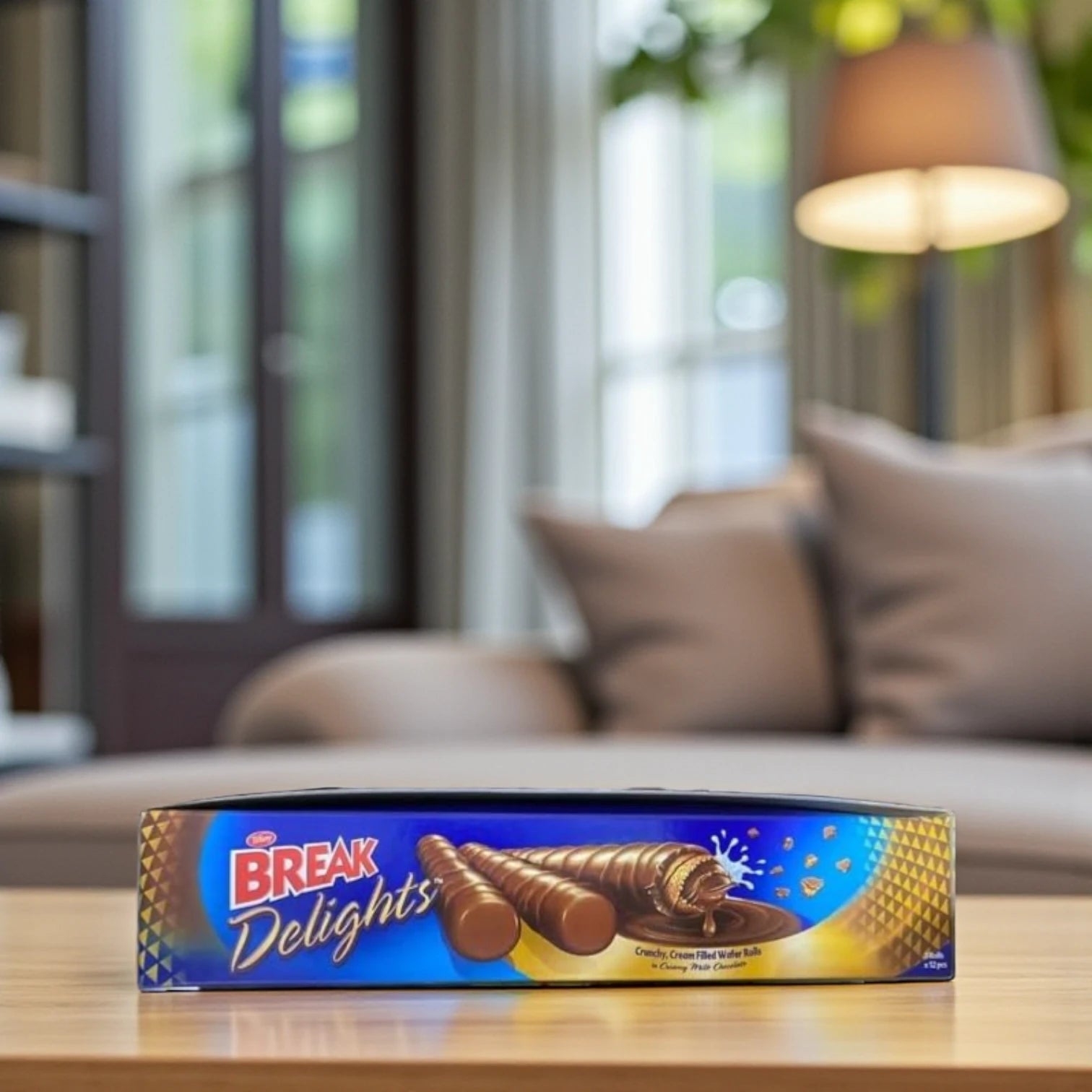 Tiffany Break Delights Wafer Rolls – 12 x 21g, Crunchy Cream-Filled Rolls Coated in Smooth Milk Chocolate - Damoo