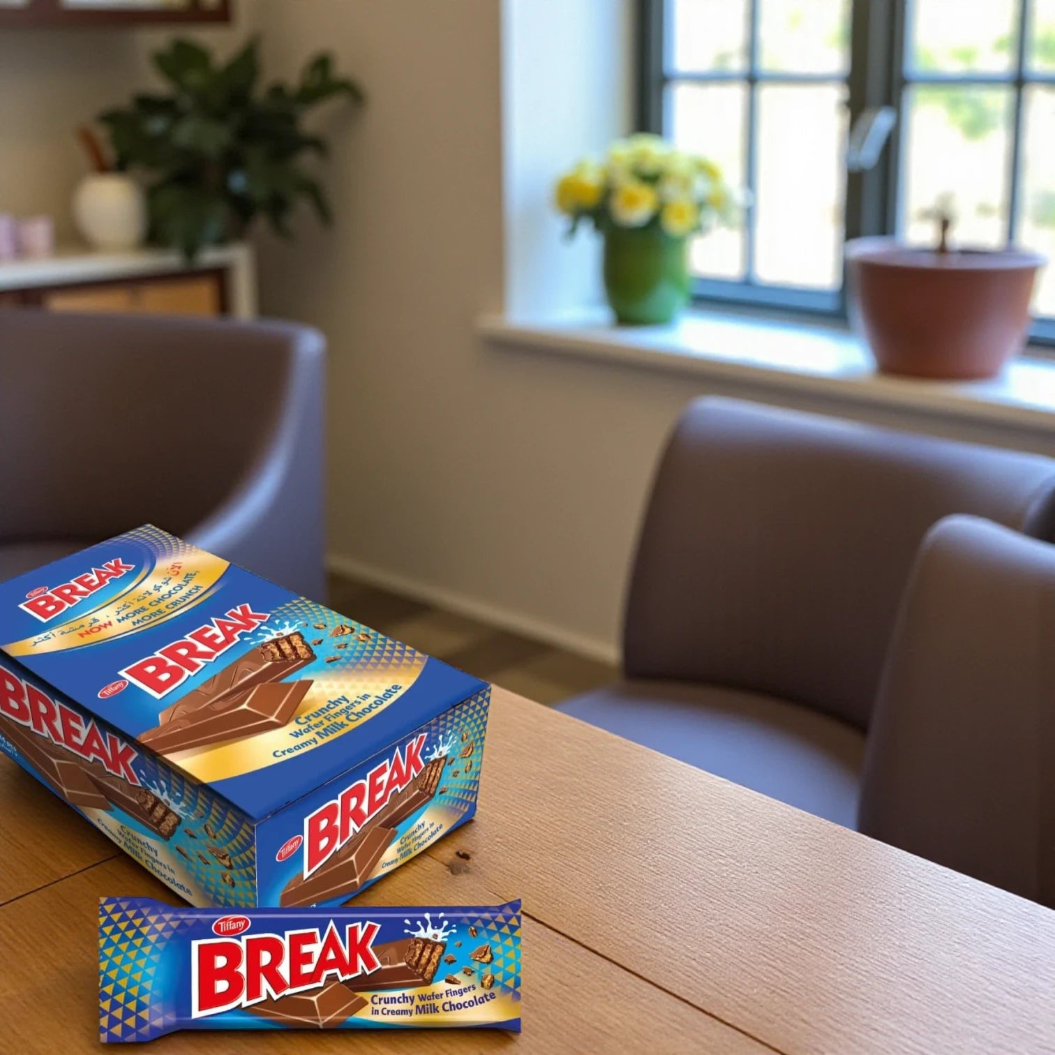 Tiffany Break Chocolate Wafer Fingers – 2 Finger x 24 pcs, Crispy Wafers Coated in Smooth Milk Chocolate - Damoo