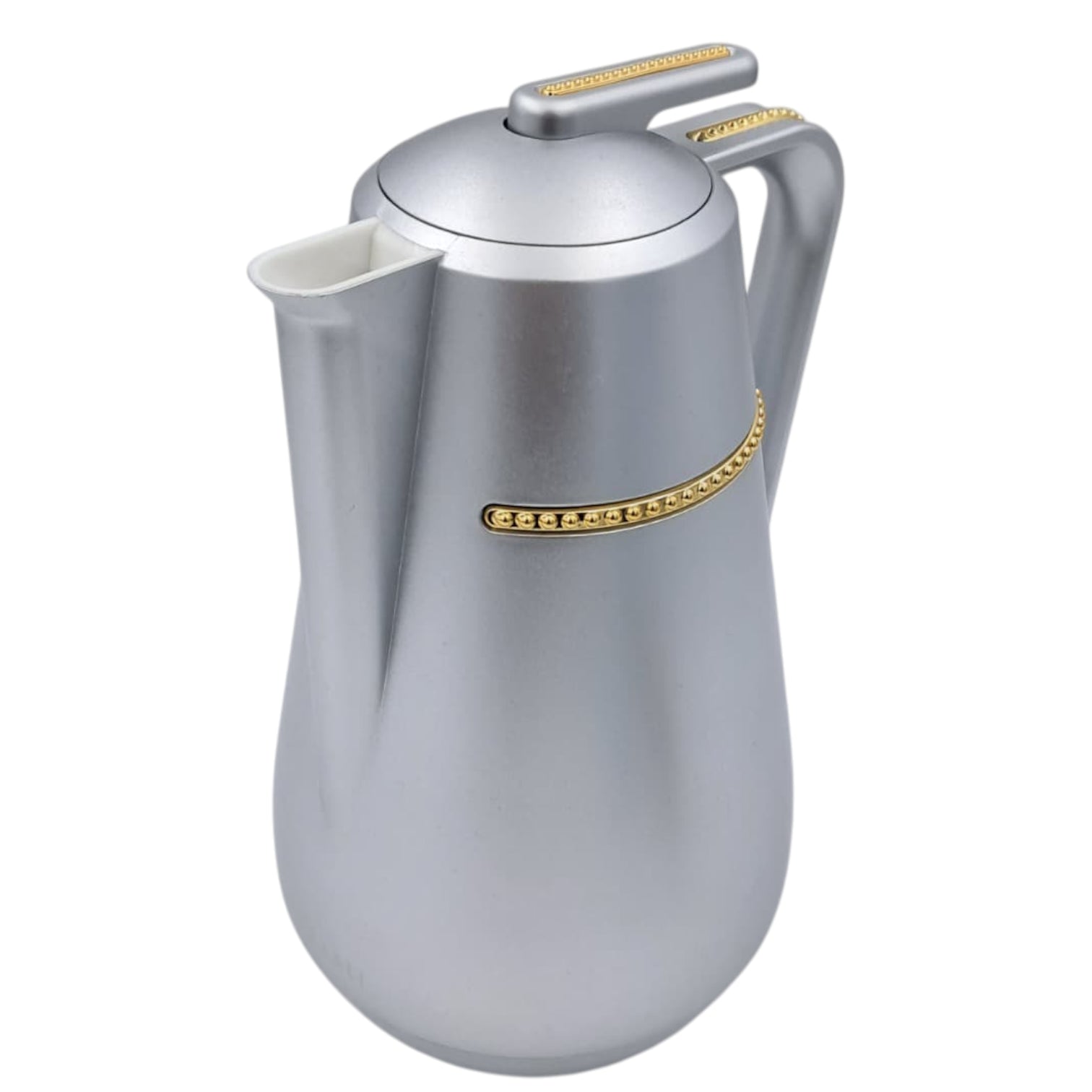 Parati Premium Double-Wall Insulated Tea & Coffee Flask – Rose Gold Vacuum Thermos Jug with Golden Handle Trim | Long-Lasting Heat Preservation | Leak-Proof Lid – 1L