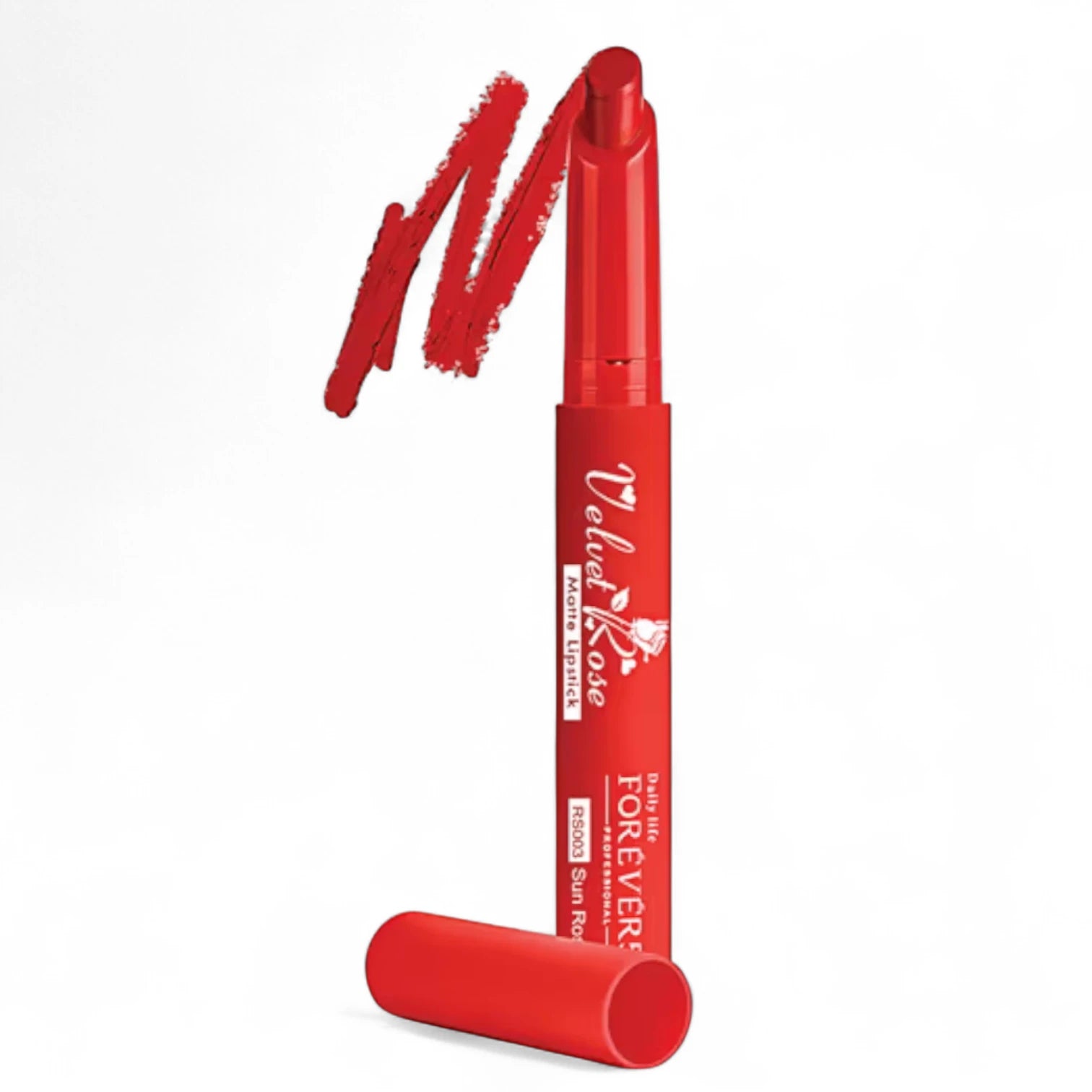 Forever52 Velvet Rose Matte Lipstick – RS003 Sun Rose, Infused with Rose Oil Essentials, Nourishing Creamy Matte Formula, Waterproof Long-Lasting Lip Color, Free Size - Damoo