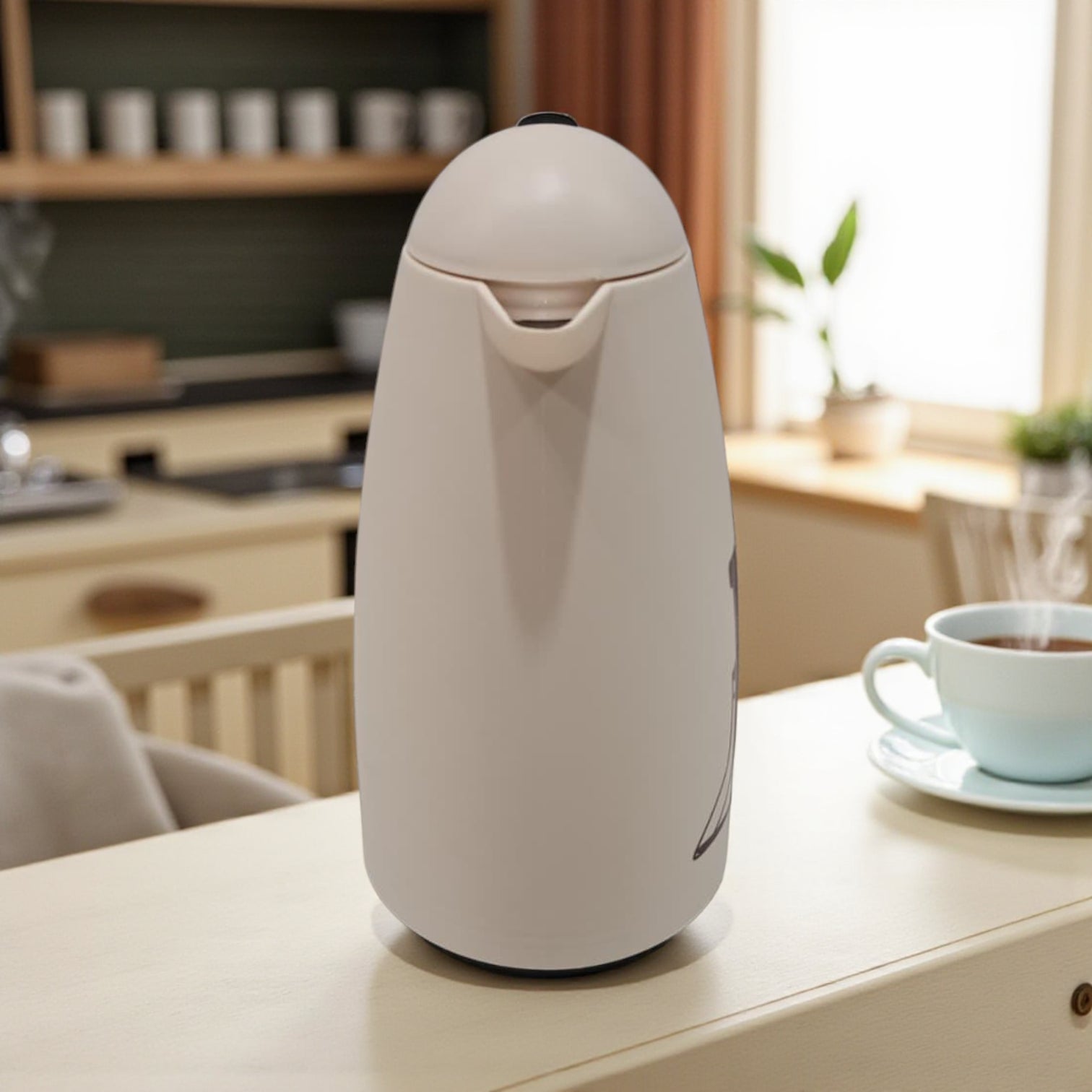 Beige Thermos 1L – Elegant Arabic Calligraphy Design | Insulated Flask for Hot & Cold Beverages | Modern Minimalist Style - Damoo