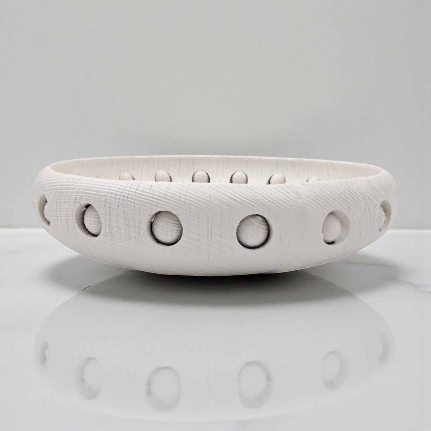 Round Cream Stoneware Basket Bowl – Handcrafted Decorative Bread & Fruit Bowl for Dining and Home Décor - Damoo