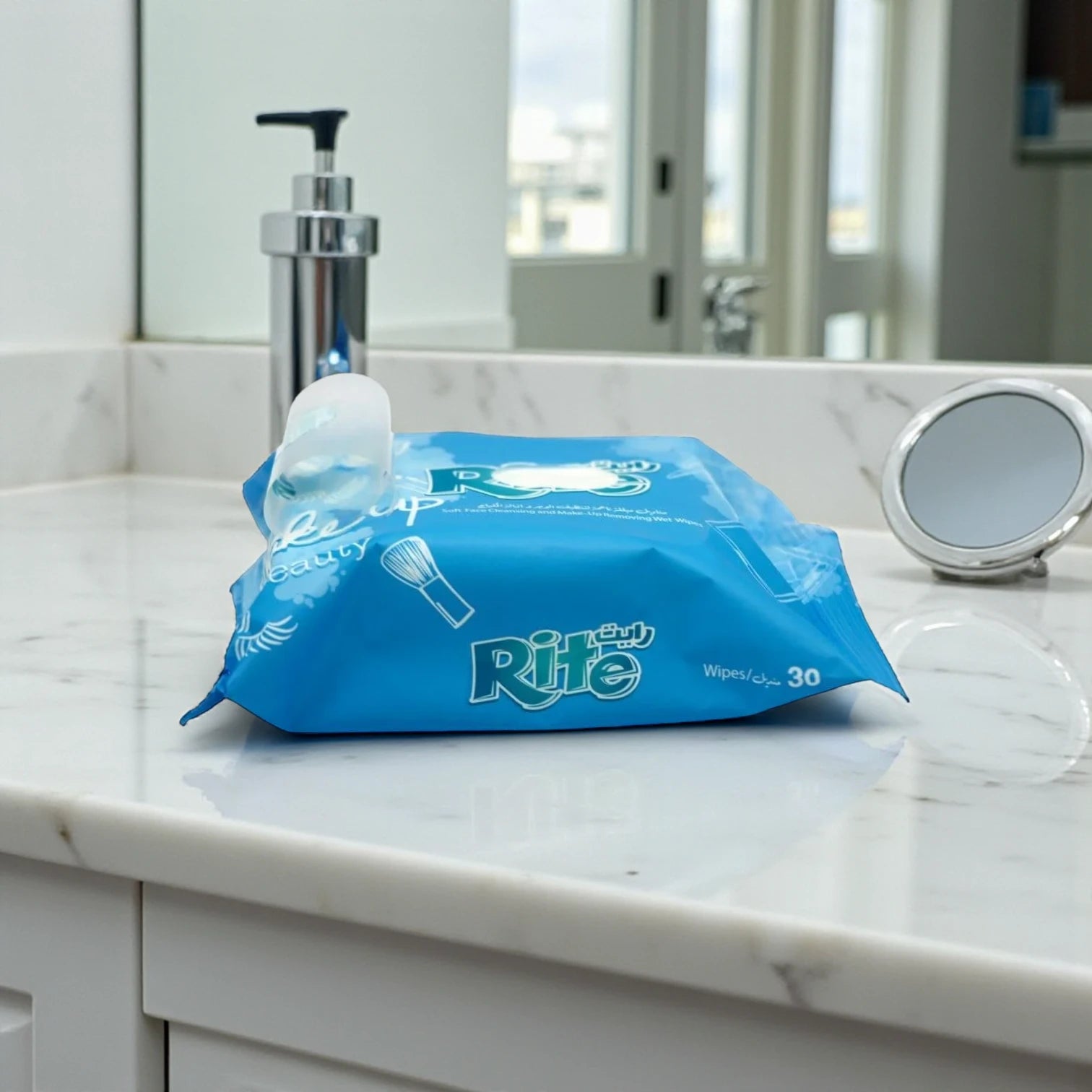 Rite Makeup Remover Wipes – 30 x 2 Pack (60 Wipes Total) | Alcohol-Free, Soft & Gentle Cleansing Wipes for All Skin Types Including Sensitive Skin - Damoo