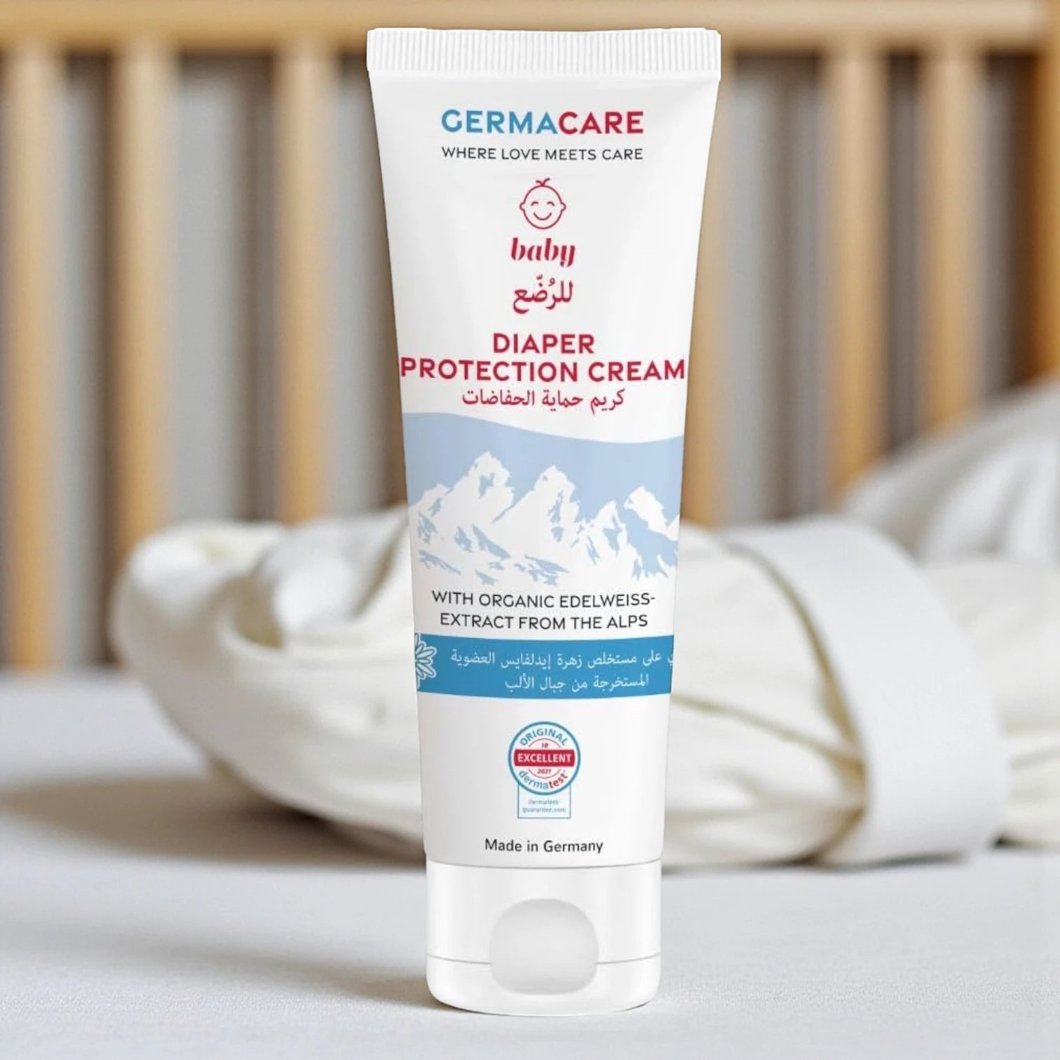 Germacare Baby Diaper Protection Cream – 2 x 75ml | With Organic Edelweiss Extract | Paraben-Free, Hypoallergenic & pH 5.5 | Natural Rash Relief & Skin Barrier - Damoo