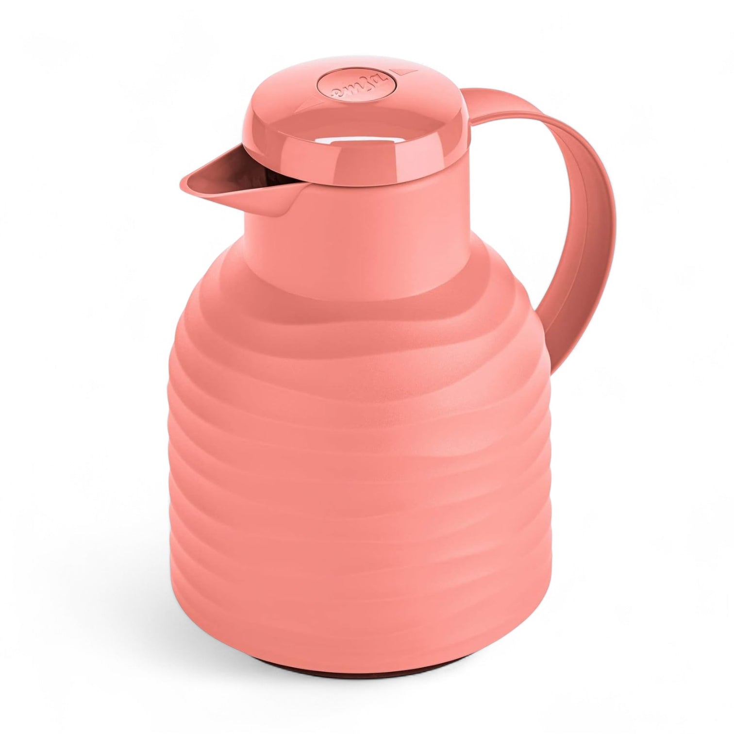 Emsa Samba Wave 1.0L Vacuum Flask – BPA-Free Plastic Insulated Jug with Quick-Press Closure, Double-Wall Glass Liner, 12H Heat / 24H Cold Retention & Modern 3D Wave Design - Damoo