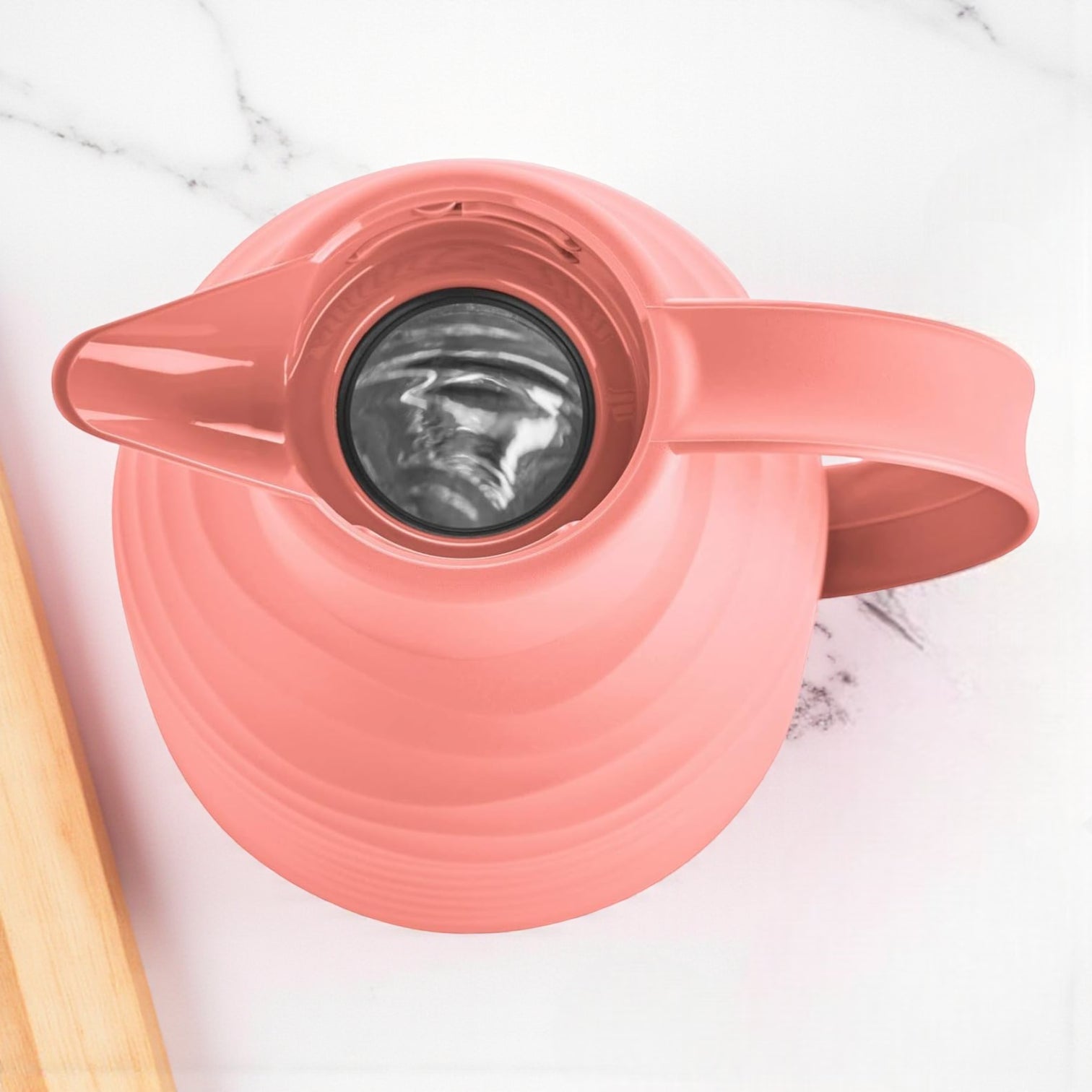 Emsa Samba Wave 1.0L Vacuum Flask – BPA-Free Plastic Insulated Jug with Quick-Press Closure, Double-Wall Glass Liner, 12H Heat / 24H Cold Retention & Modern 3D Wave Design - Damoo