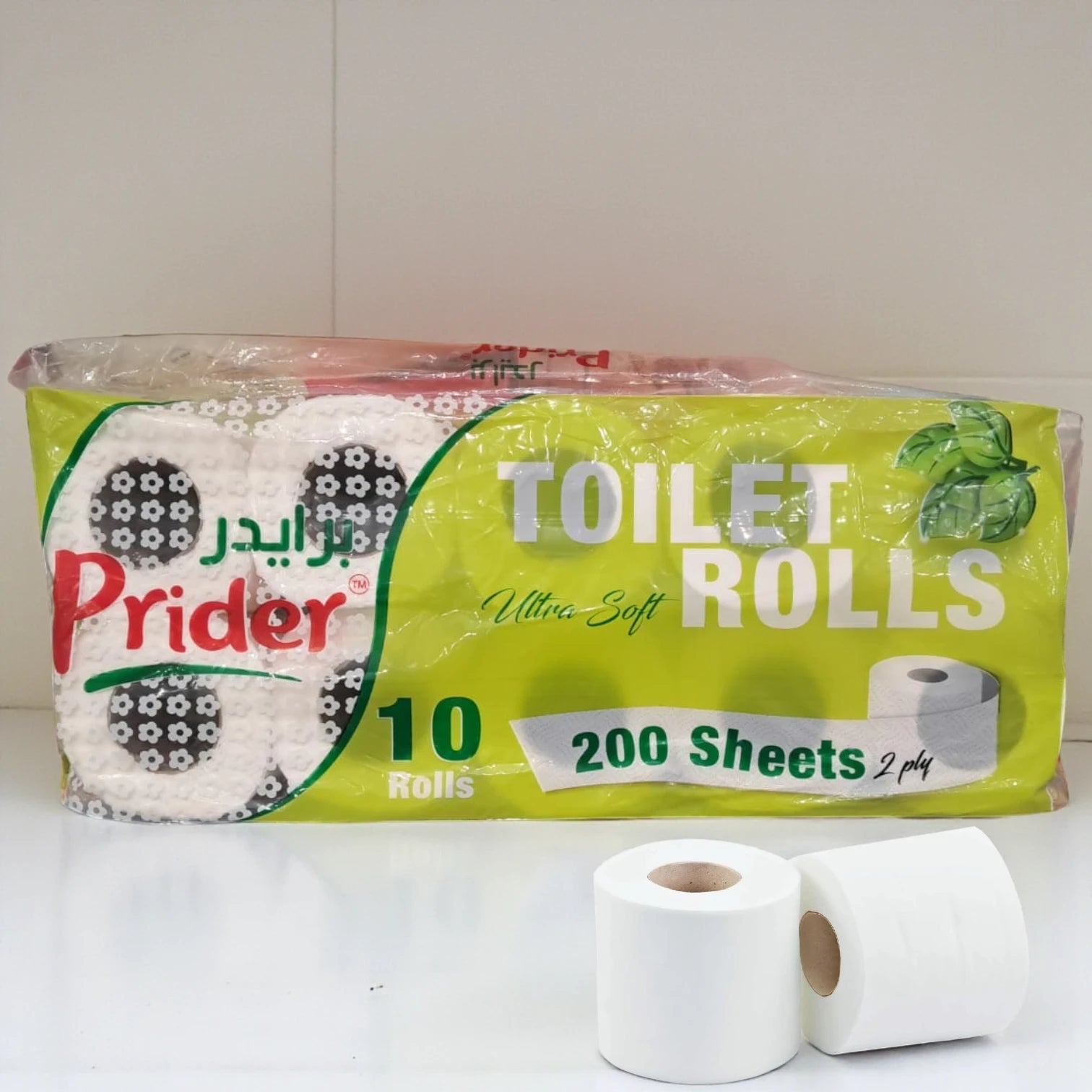Prider Toilet Roll 2-Ply β 200 Sheets Per Roll, Pack of 10 | Ultra Soft, Absorbent & Sterilized Bathroom Tissue