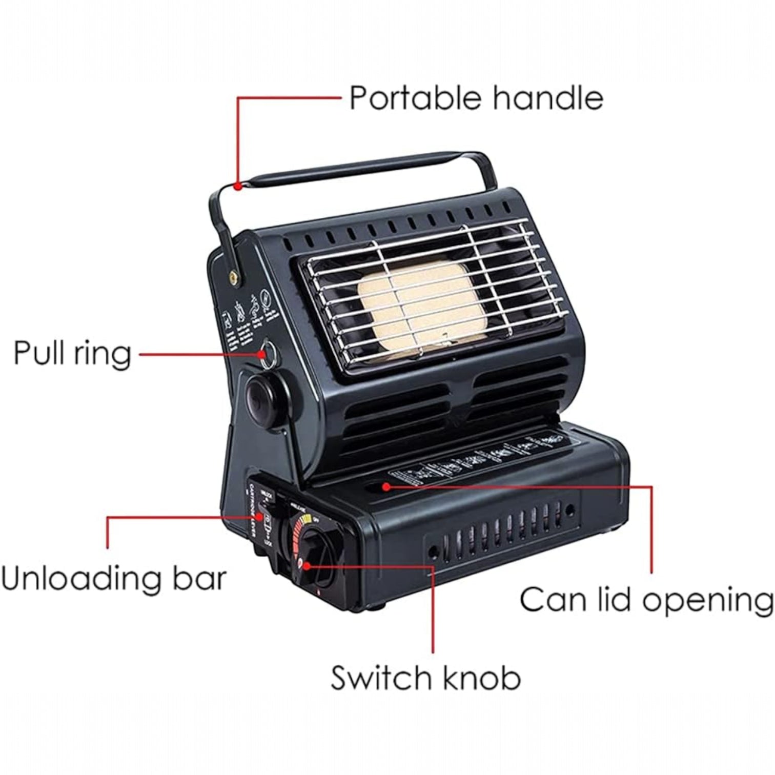YANCHUAN 1.3kW Portable Gas Heater YC-808B – Compact Outdoor Camping Heater with Adjustable Temperature Control & Safety Features | Ideal for Tents, Fishing, Caravanning, Boating & Home Use - Damoo