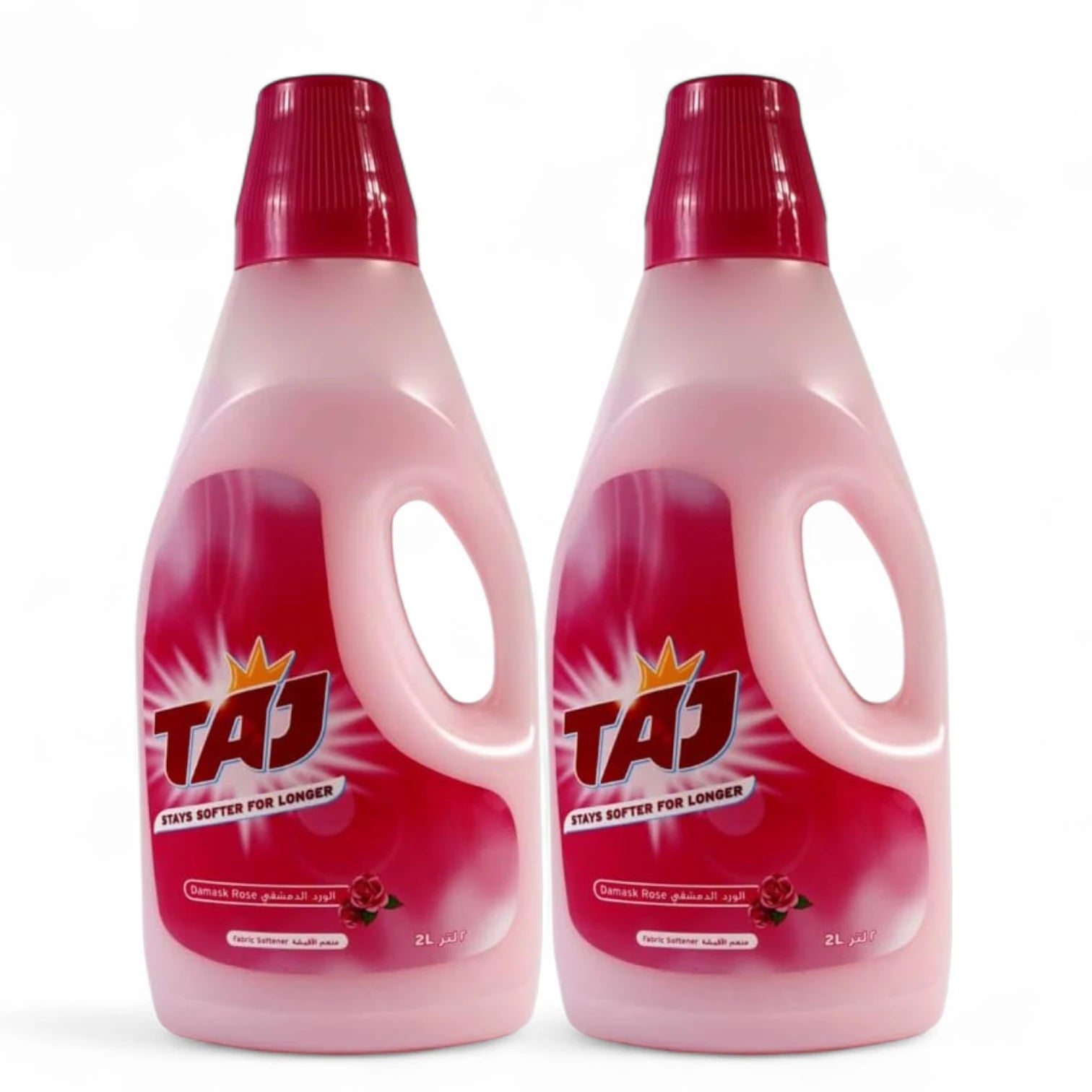 TAJ Fabric Softener 2L × 2 Bottles Offer Pack – Stays Softer for Longer with Damask Rose Fragrance, Gentle Clothes Care & Long-Lasting Freshness - Damoo