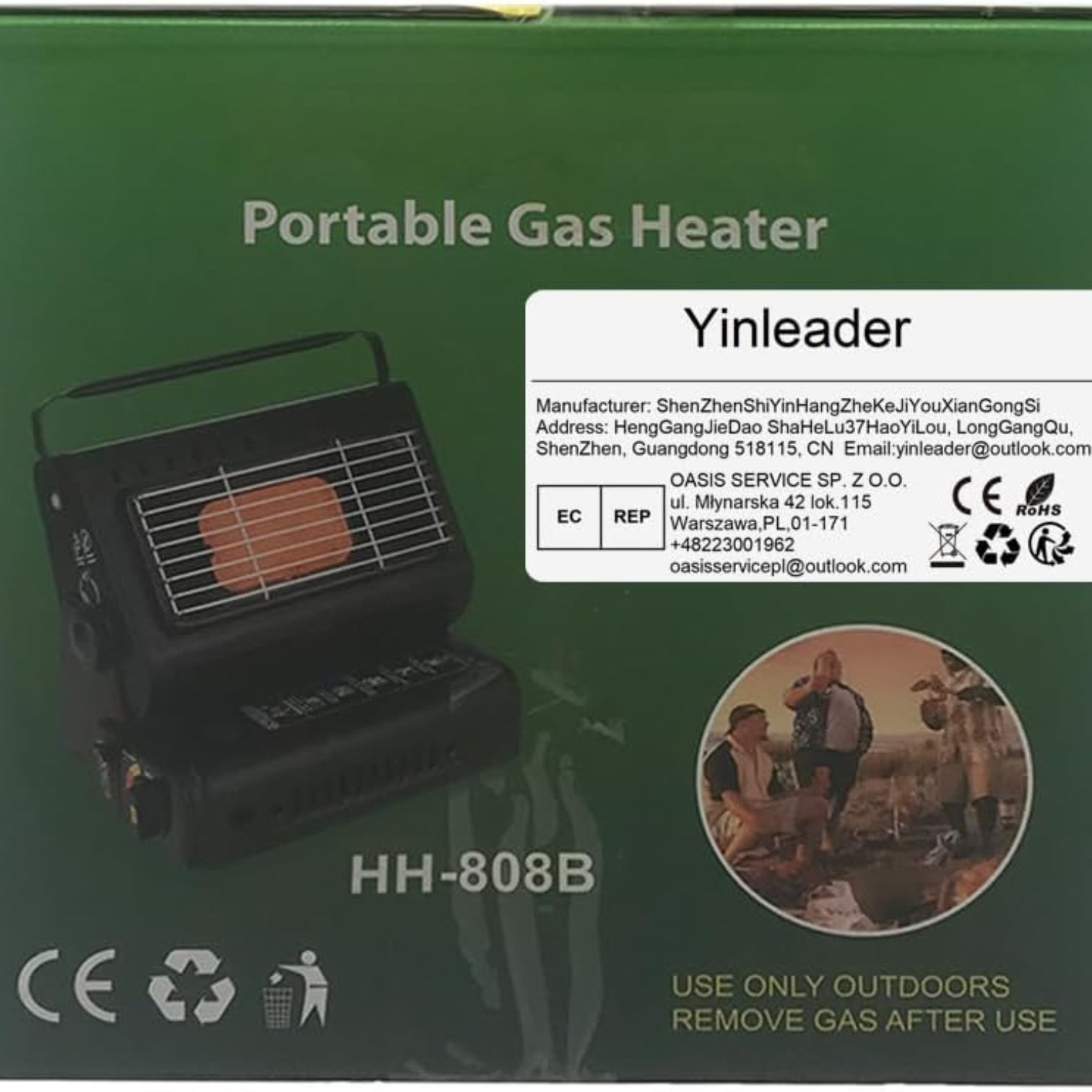 YANCHUAN 1.3kW Portable Gas Heater YC-808B – Compact Outdoor Camping Heater with Adjustable Temperature Control & Safety Features | Ideal for Tents, Fishing, Caravanning, Boating & Home Use - Damoo